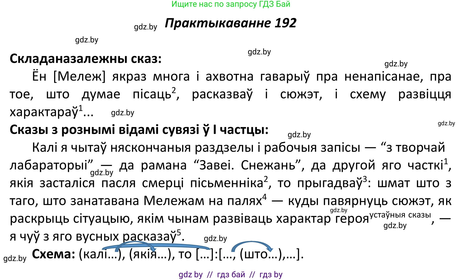 Белорусский язык (Беларуская мова), 11 класс Учебник, авторы: Валочка Ганна Міхайлаўна, Васюковіч Людміла Сяргееўна, Зелянко Вольга Уладзіміраўна, Міхнёнак С С, Якуба Святлана Міхайлаўна, издательство Нацыянальны інстытут адукацыі, Минск, 2021, страница 131, номер 192, Решение 1