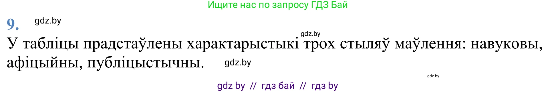 Белорусский язык (Беларуская мова), 11 класс Учебник, авторы: Валочка Ганна Міхайлаўна, Васюковіч Людміла Сяргееўна, Зелянко Вольга Уладзіміраўна, Міхнёнак С С, Якуба Святлана Міхайлаўна, издательство Нацыянальны інстытут адукацыі, Минск, 2021, страница 8, номер 9, Решение 2