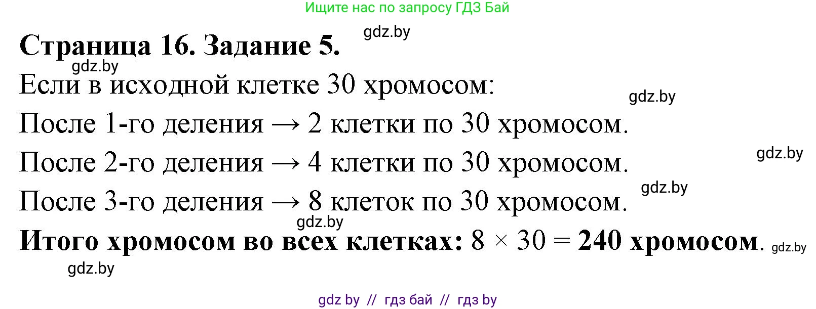 Биология, 6 класс Сборник контрольных и самостоятельных работ, авторы: Городович Наталья Ивановна, Капцевич Марина Викторовна, Сеген Елена Адамовна, издательство Аверсэв, Минск, 2021, страница 16, номер 5, Решение
