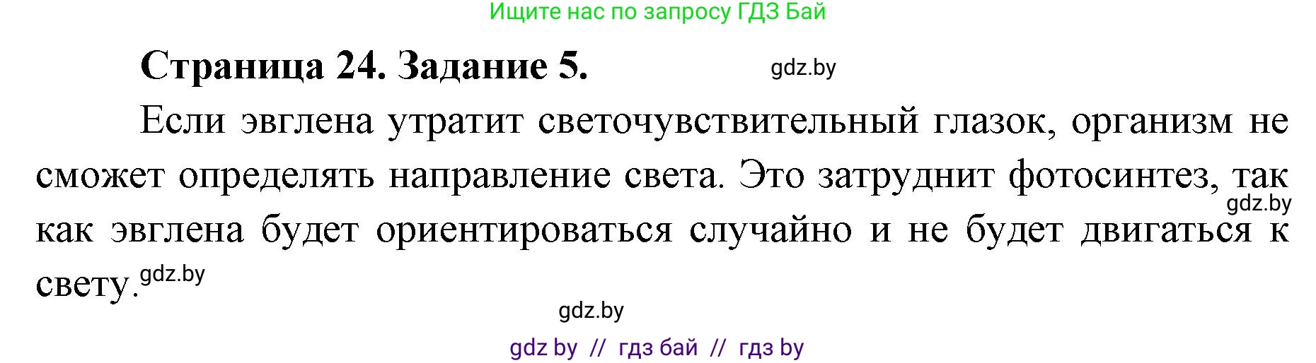 Биология, 6 класс Сборник контрольных и самостоятельных работ, авторы: Городович Наталья Ивановна, Капцевич Марина Викторовна, Сеген Елена Адамовна, издательство Аверсэв, Минск, 2021, страница 24, номер 5, Решение