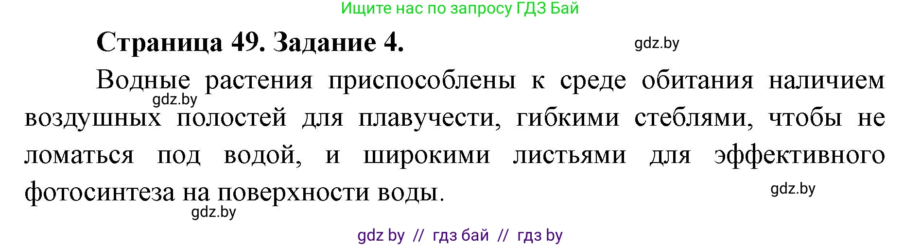 Биология, 6 класс Сборник контрольных и самостоятельных работ, авторы: Городович Наталья Ивановна, Капцевич Марина Викторовна, Сеген Елена Адамовна, издательство Аверсэв, Минск, 2021, страница 49, номер 4, Решение