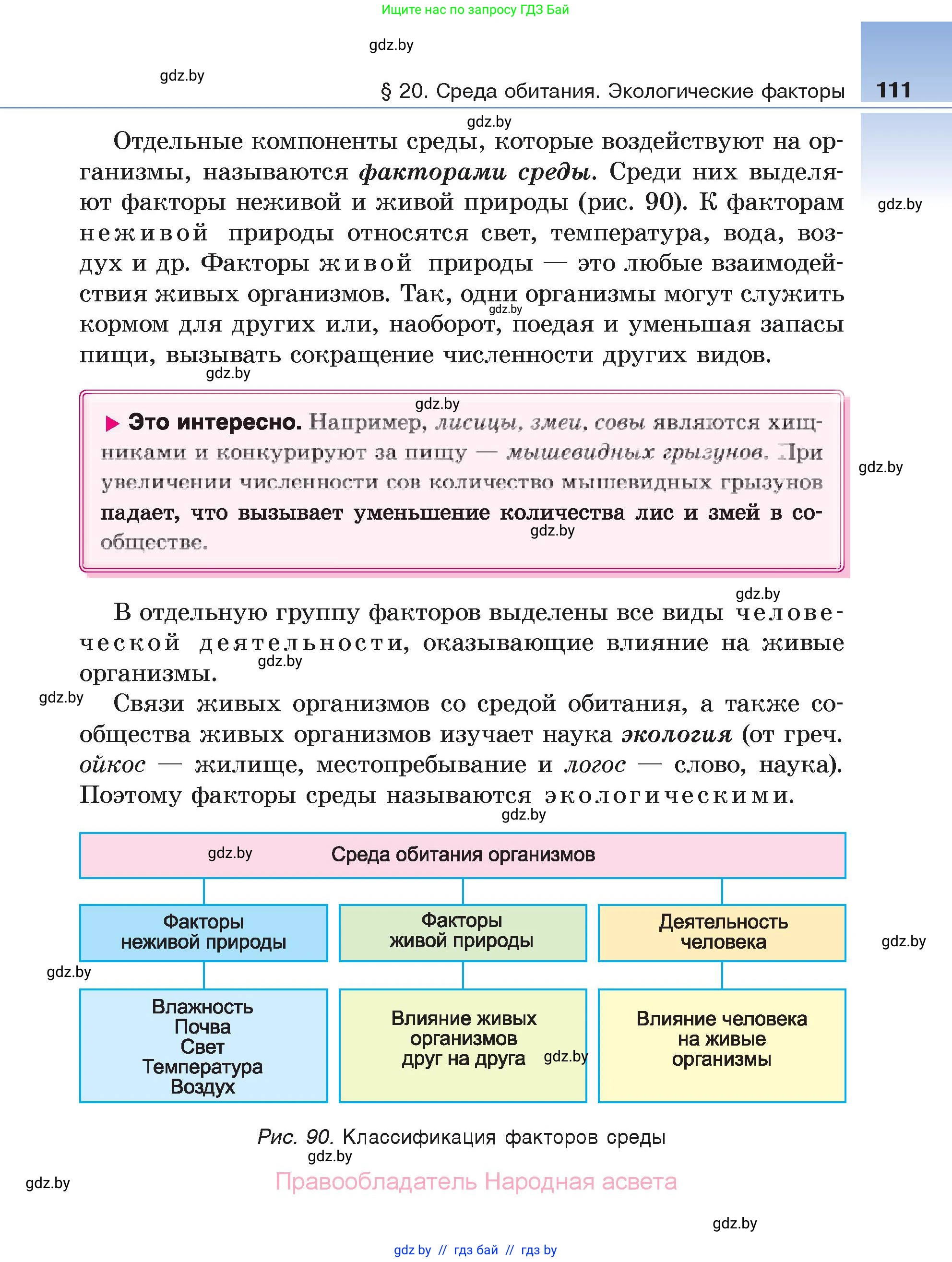 Биология, 6 класс Учебник, автор: Лисов Николай Дмитриевич, издательство Народная асвета, Минск, 2021, зелёного цвета, страница 111