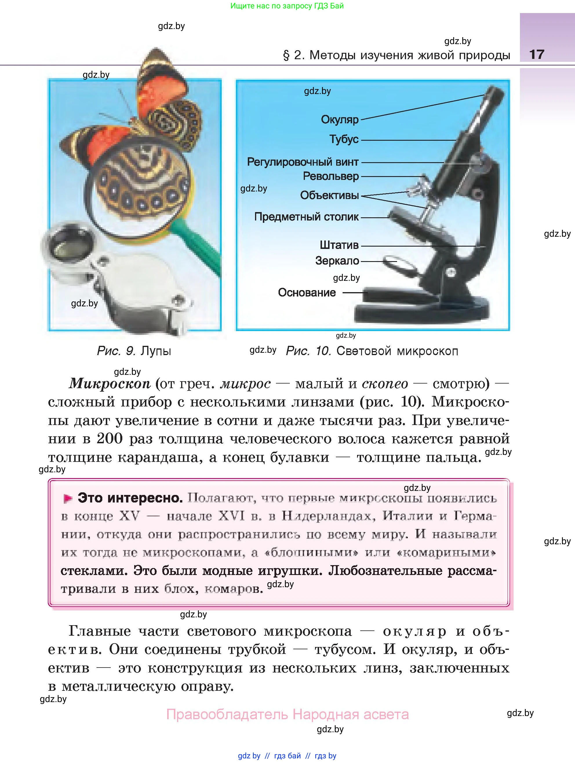 Биология, 6 класс Учебник, автор: Лисов Николай Дмитриевич, издательство Народная асвета, Минск, 2021, зелёного цвета, страница 17