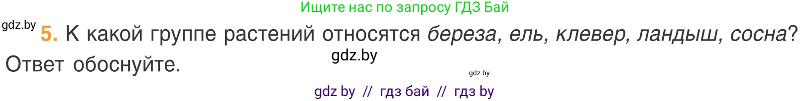 Биология, 6 класс Учебник, автор: Лисов Николай Дмитриевич, издательство Народная асвета, Минск, 2021, зелёного цвета, страница 58, номер 5, Условие