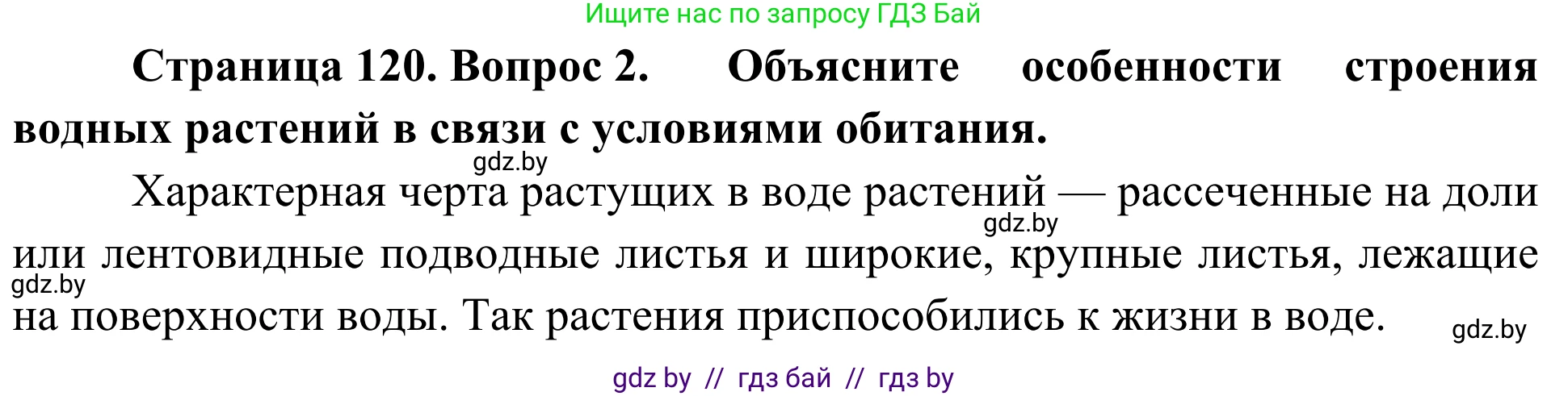 Биология, 6 класс Учебник, автор: Лисов Николай Дмитриевич, издательство Народная асвета, Минск, 2021, зелёного цвета, страница 120, номер 2, Решение