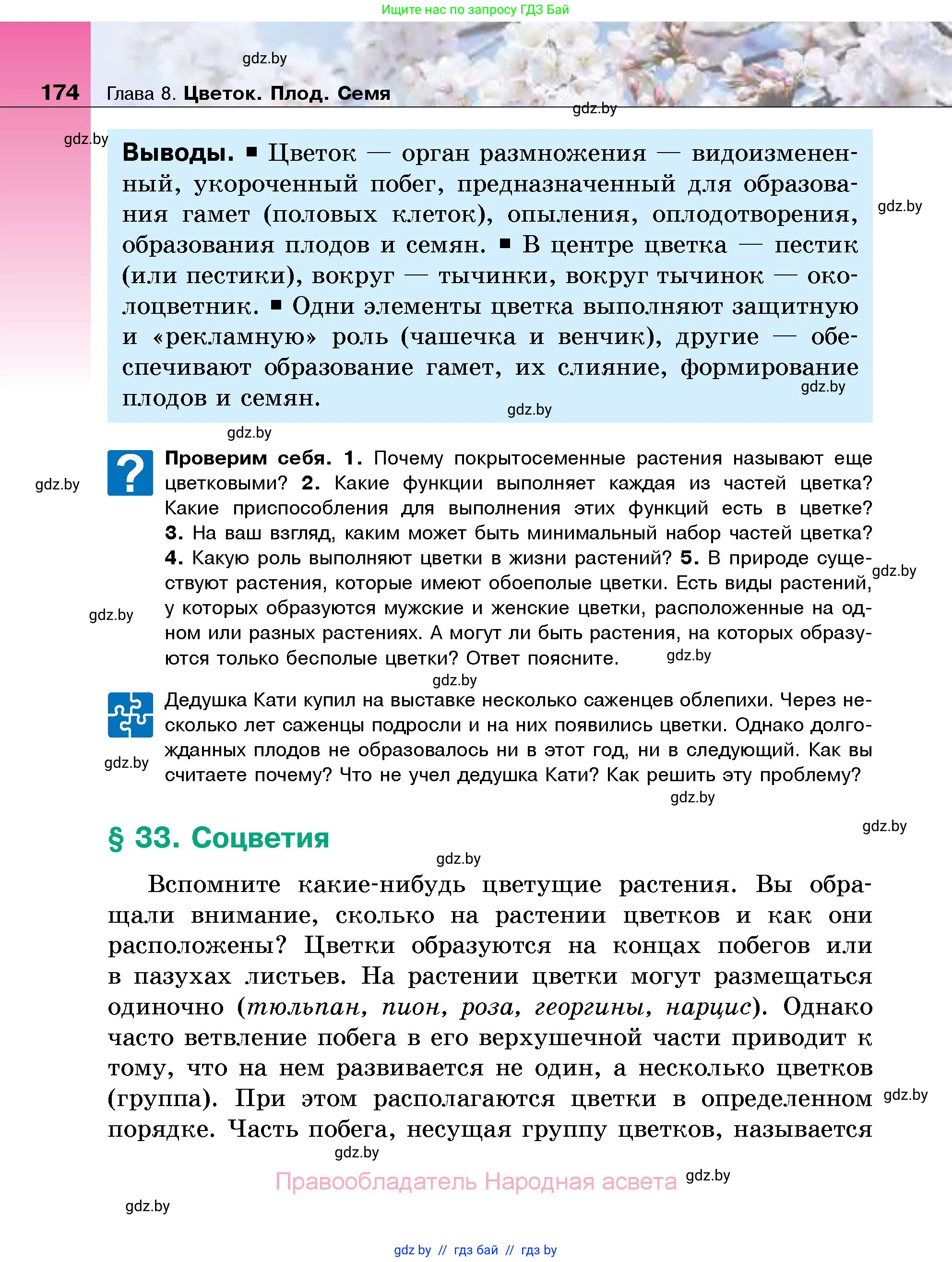 Биология, 7 класс Учебник, автор: Лисов Николай Дмитриевич, издательство Народная асвета, Минск, 2022, зелёного цвета, страница 174