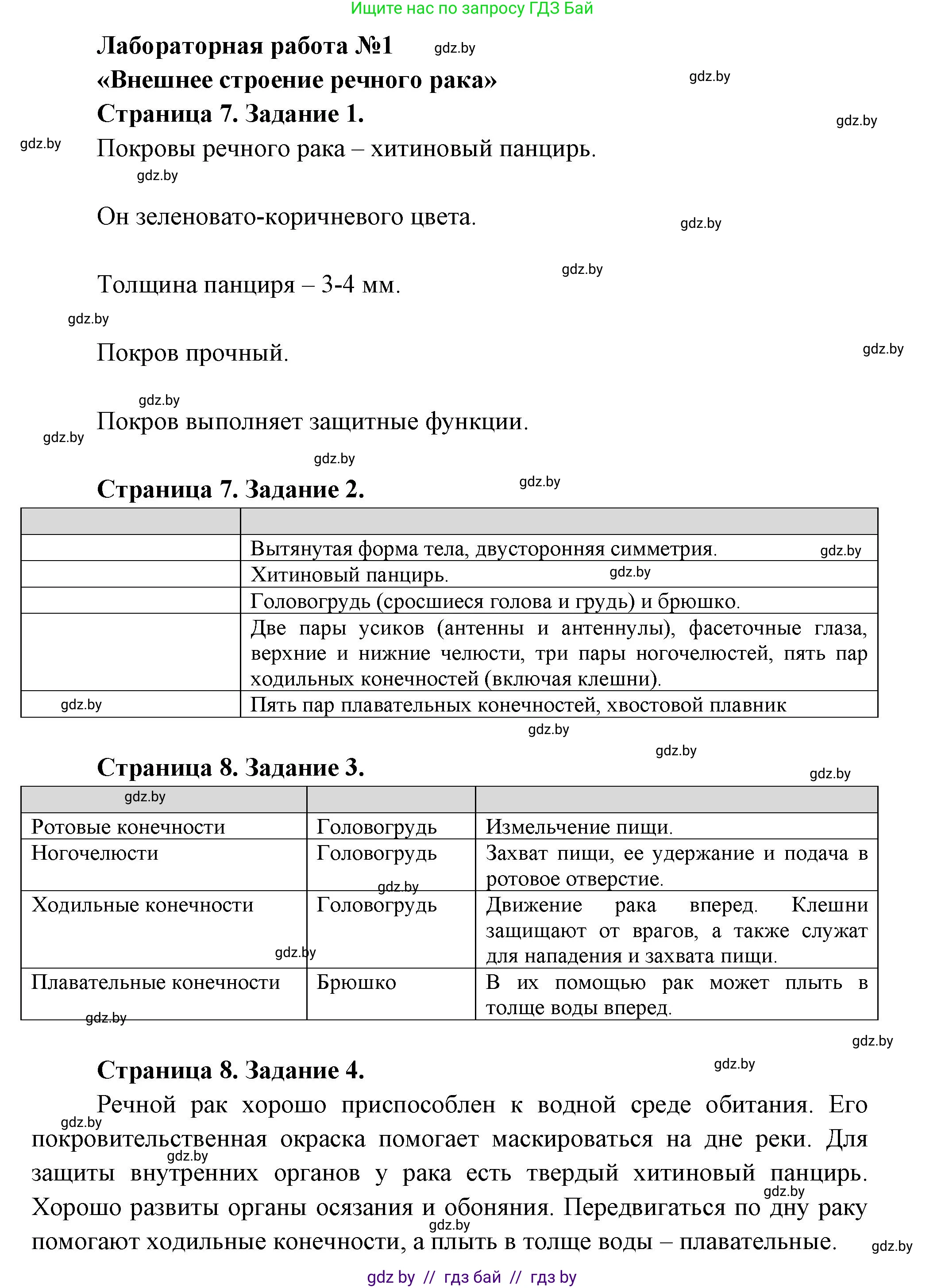 Биология, 8 класс Тетрадь для лабораторных и практических работ, авторы: Бедарик Ирина Геннадьевна, Бедарик Александр Евгеньевич, издательство Аверсэв, Минск, 2024, жёлтого цвета, страница 7, Решение