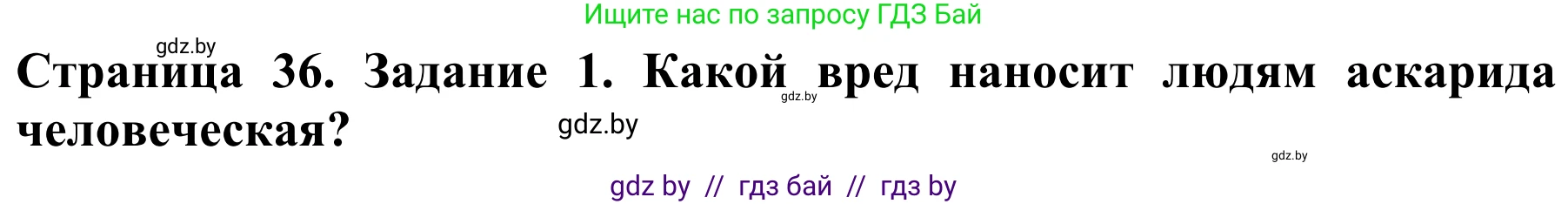 Биология, 8 класс Учебник, авторы: Бедарик Ирина Геннадьевна, Бедарик Александр Евгеньевич, Иванов Владимир Николаевич, издательство Адукацыя i выхаванне, Минск, 2023, зелёного цвета, страница 36, Решение