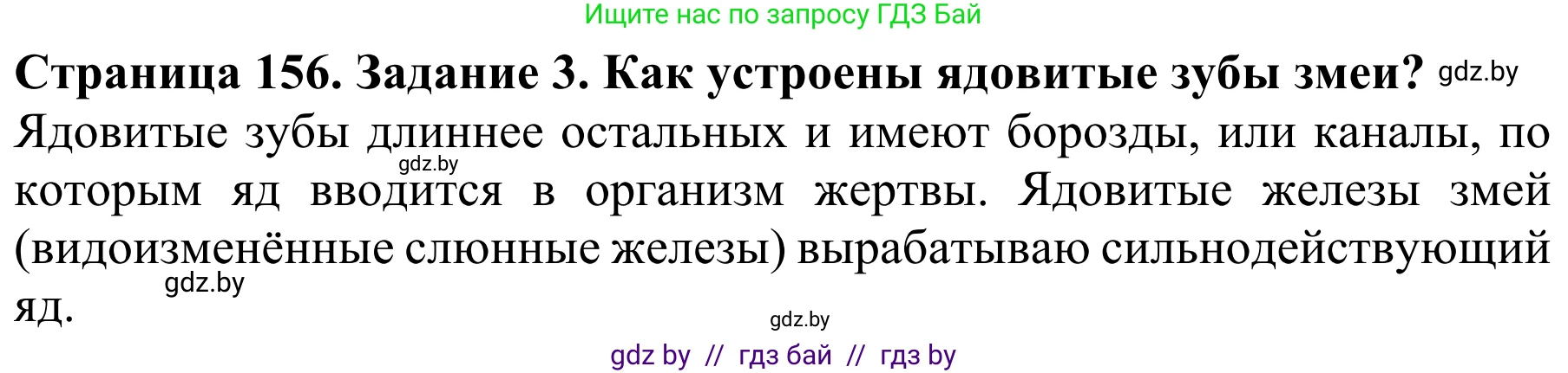 Биология, 8 класс Учебник, авторы: Бедарик Ирина Геннадьевна, Бедарик Александр Евгеньевич, Иванов Владимир Николаевич, издательство Адукацыя i выхаванне, Минск, 2023, зелёного цвета, страница 156, номер 3, Решение