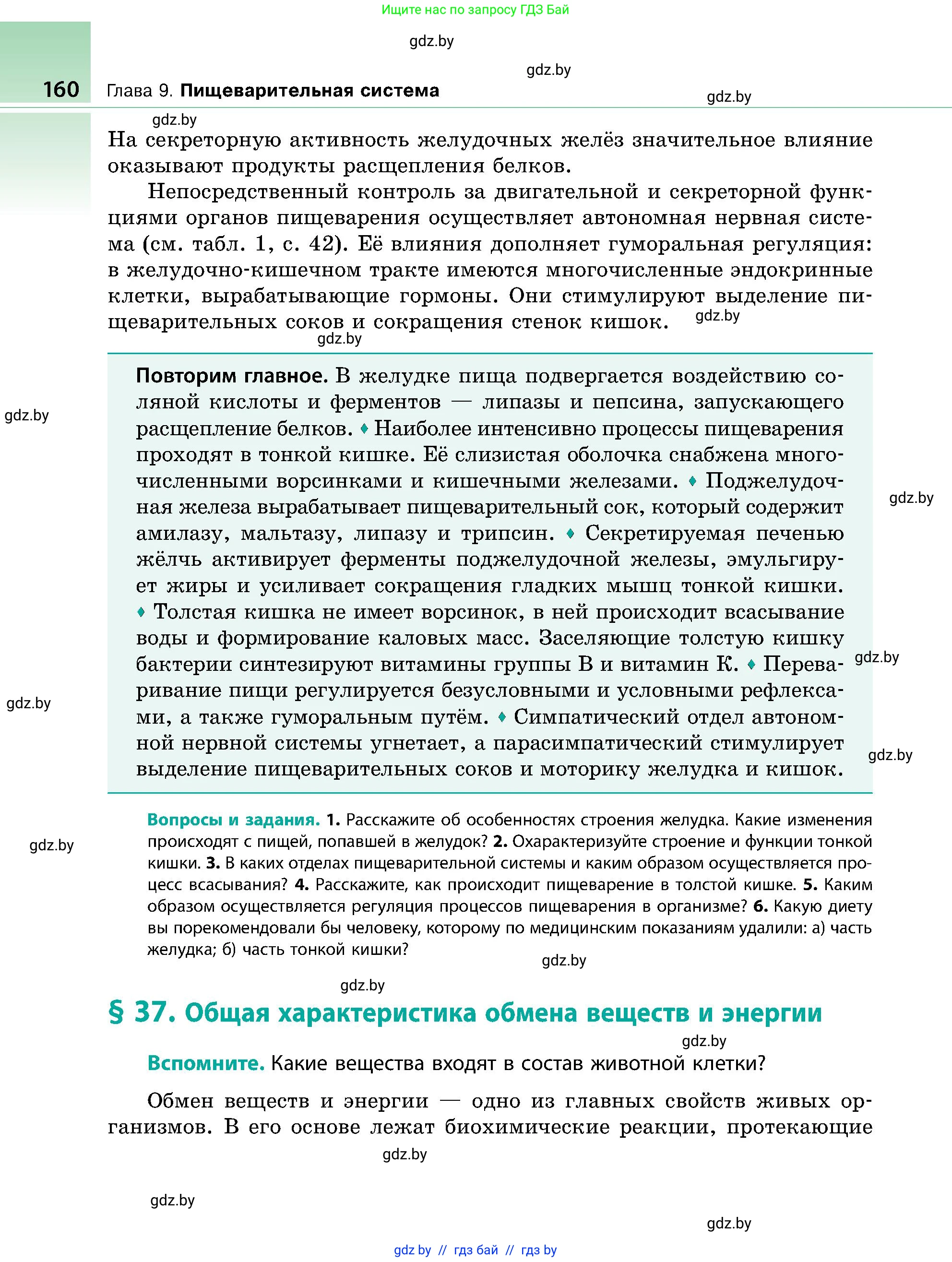 Биология, 9 класс Учебник, авторы: Борисов Олег Леонидович, Антипенко Алеся Анатольевна, Рогожников Олег Николаевич, издательство Адукацыя i выхаванне, Минск, 2025, бирюзового цвета, страница 160