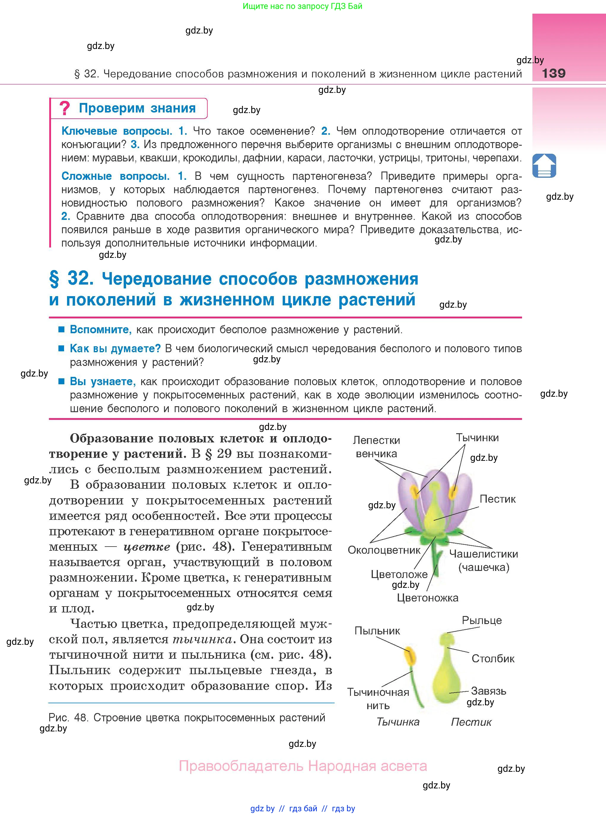 Биология, 10 класс Учебник, авторы: Маглыш Сабина Степановна, Кравченко Вячеслав Анатольевич, Довгун Татьяна Яновна, издательство Народная асвета, Минск, 2020, зелёного цвета, страница 139