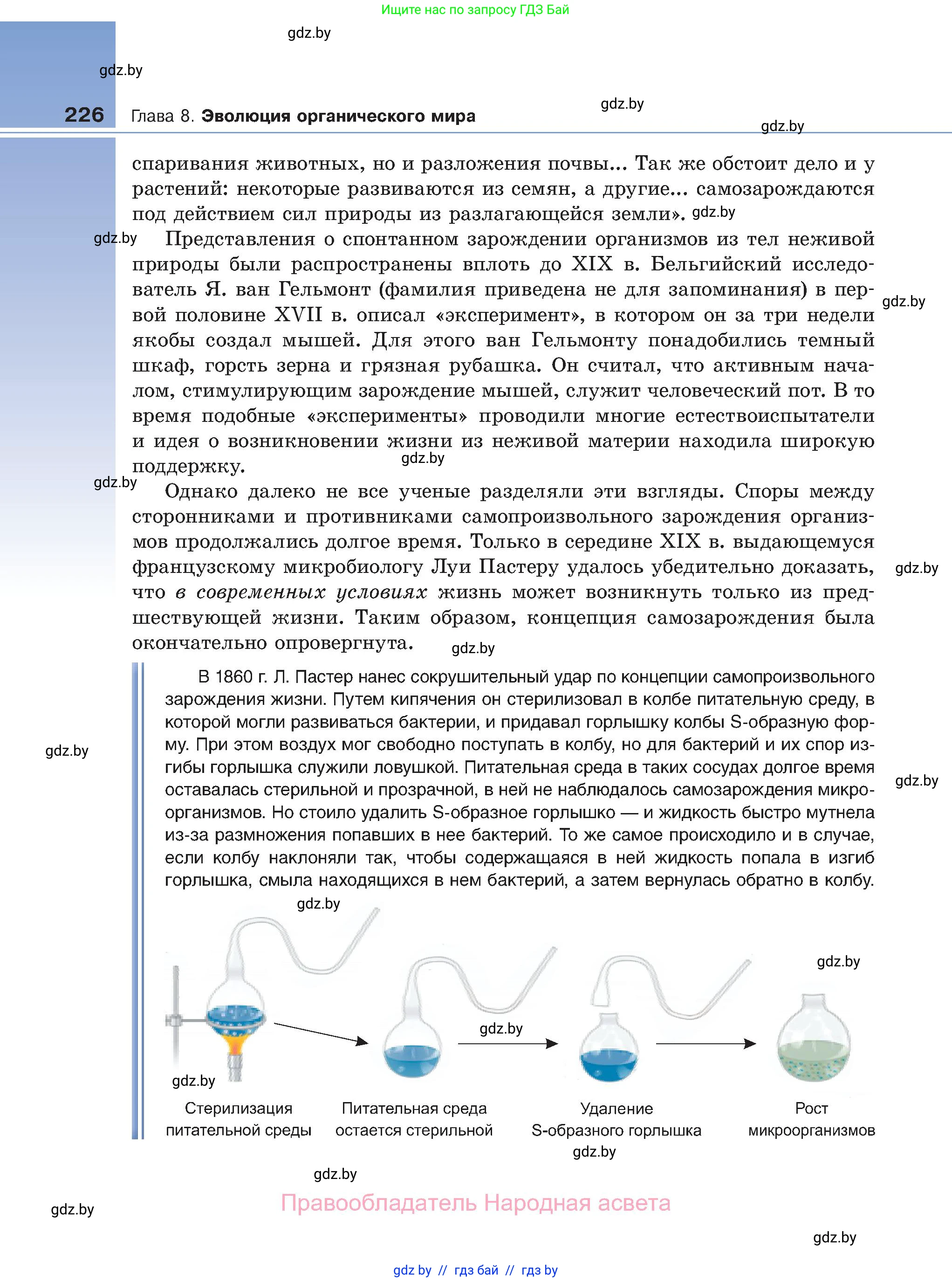 Биология, 11 класс Учебник, авторы: Дашков Максим Леонидович, Песнякевич Александр Георгиевич, Головач Алексей Михайлович, издательство Народная асвета, Минск, 2021, голубого цвета, страница 226