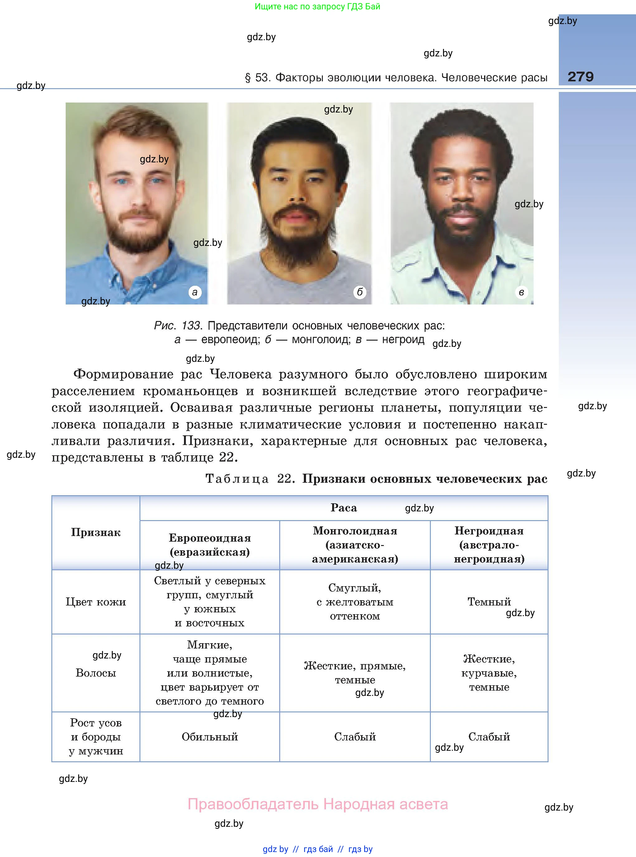 Биология, 11 класс Учебник, авторы: Дашков Максим Леонидович, Песнякевич Александр Георгиевич, Головач Алексей Михайлович, издательство Народная асвета, Минск, 2021, голубого цвета, страница 279
