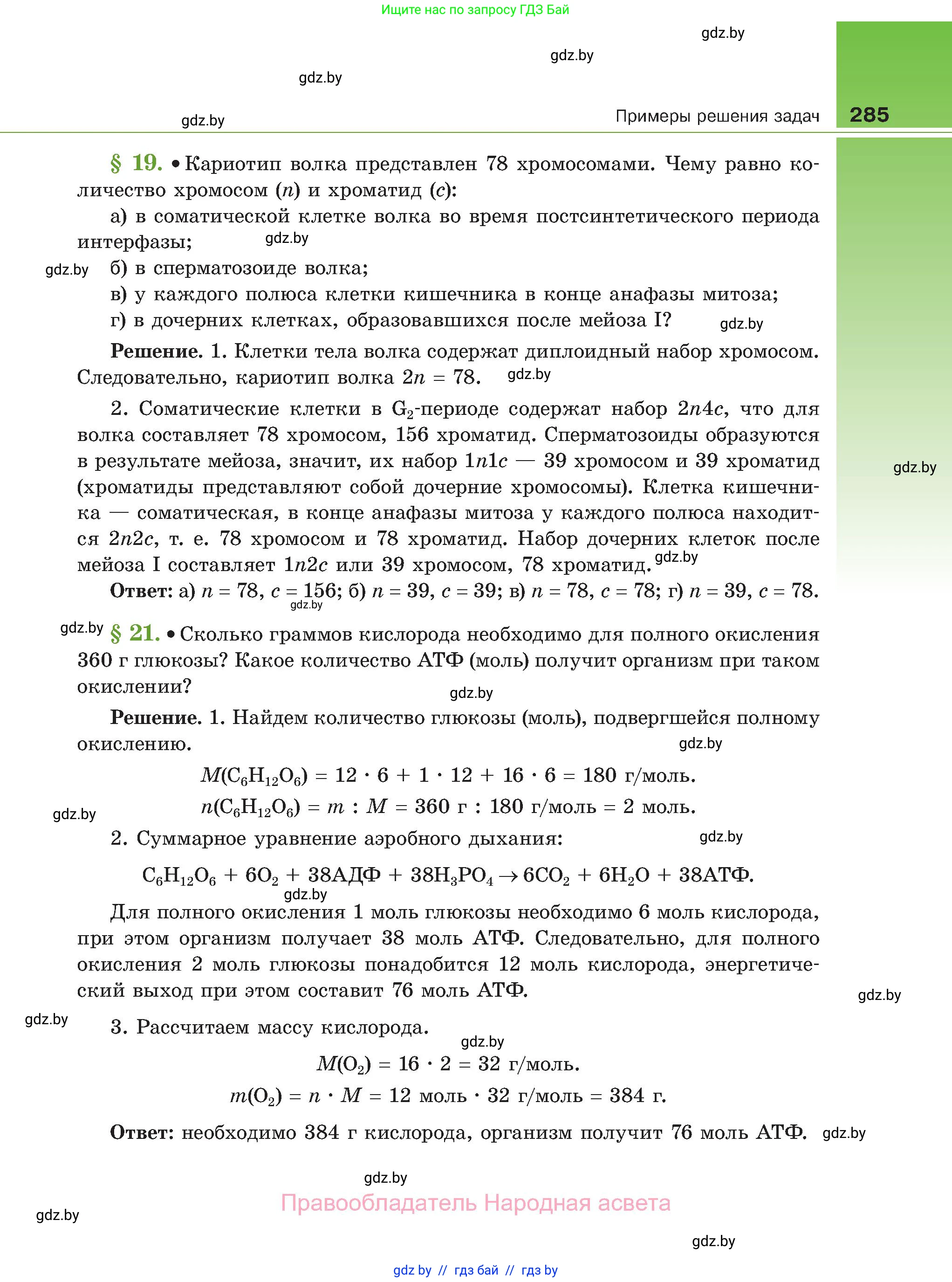 Биология, 11 класс Учебник, авторы: Дашков Максим Леонидович, Песнякевич Александр Георгиевич, Головач Алексей Михайлович, издательство Народная асвета, Минск, 2021, голубого цвета, страница 285