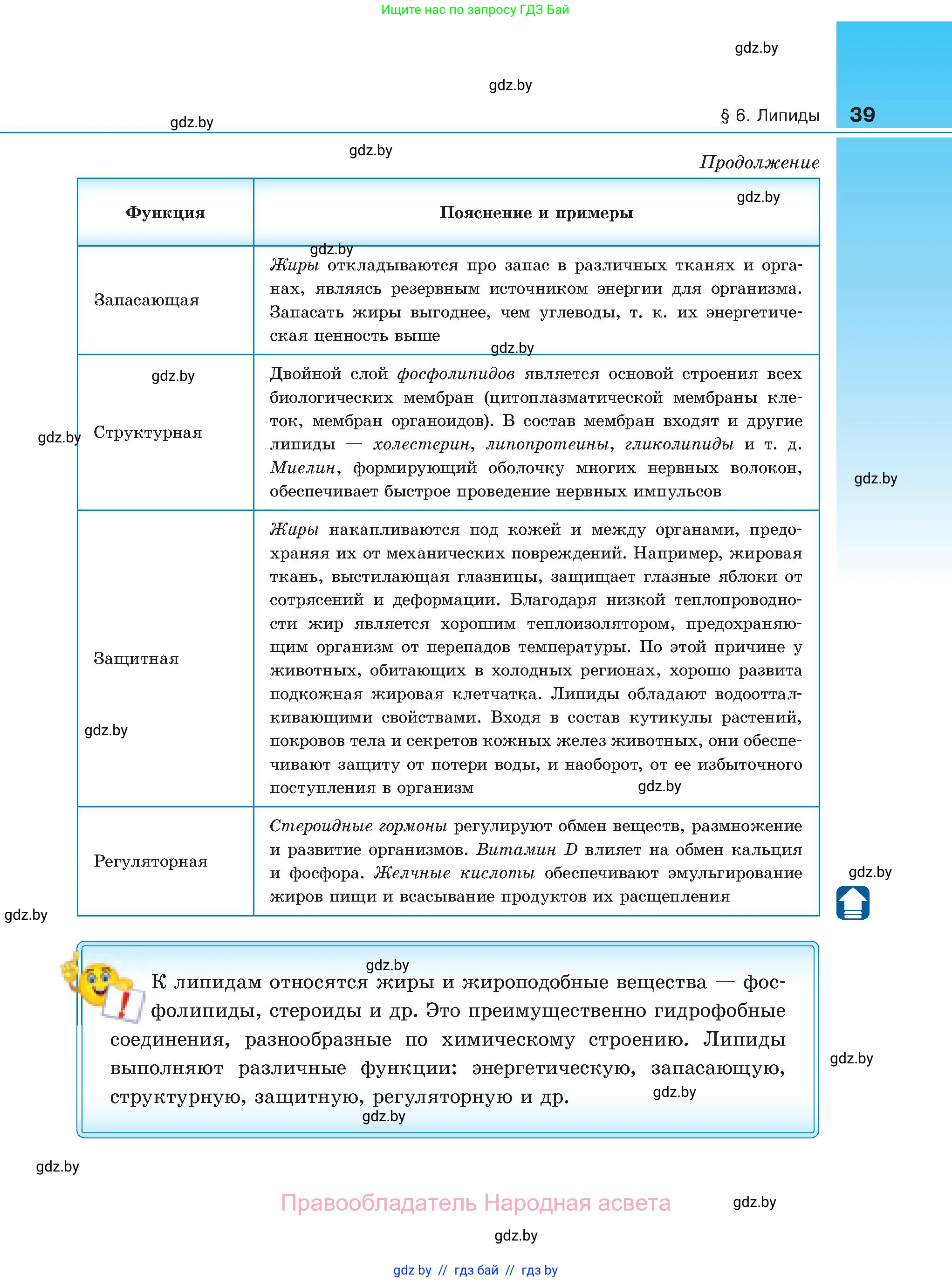 Биология, 11 класс Учебник, авторы: Дашков Максим Леонидович, Песнякевич Александр Георгиевич, Головач Алексей Михайлович, издательство Народная асвета, Минск, 2021, голубого цвета, страница 39