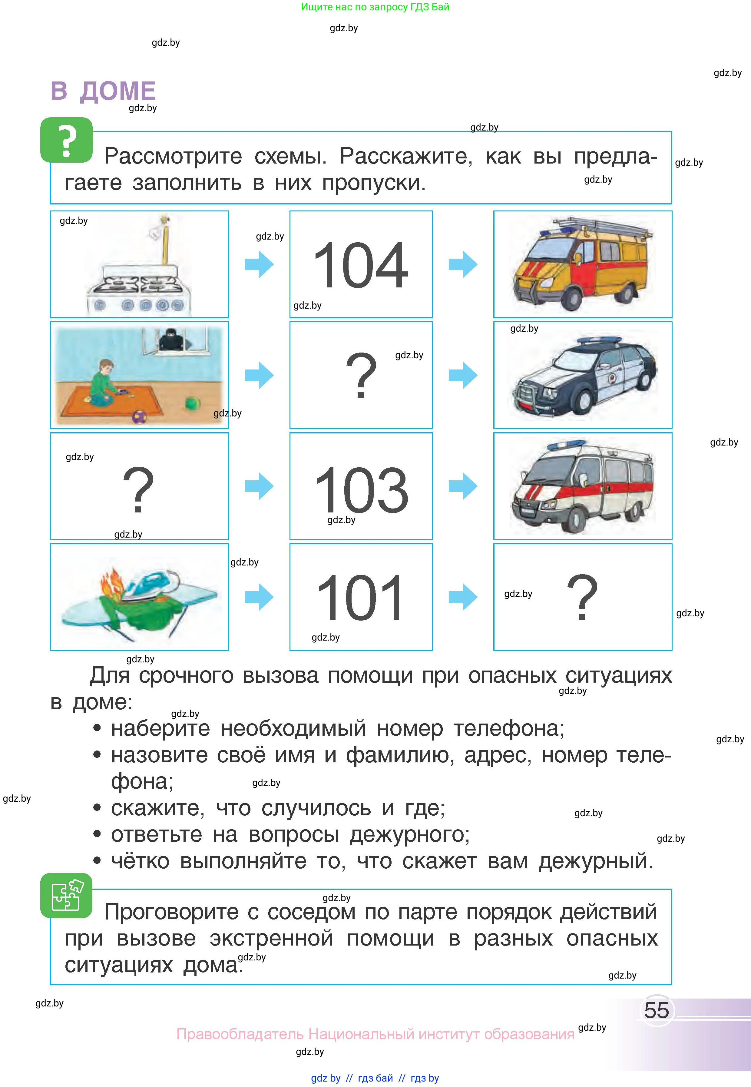 Человек и мир, 1 класс Учебник, авторы: Трафимова Галина Владимировна, Трафимов Сергей Анатольевич, издательство Национальный институт образования, Минск, 2023, салатового цвета, страница 55