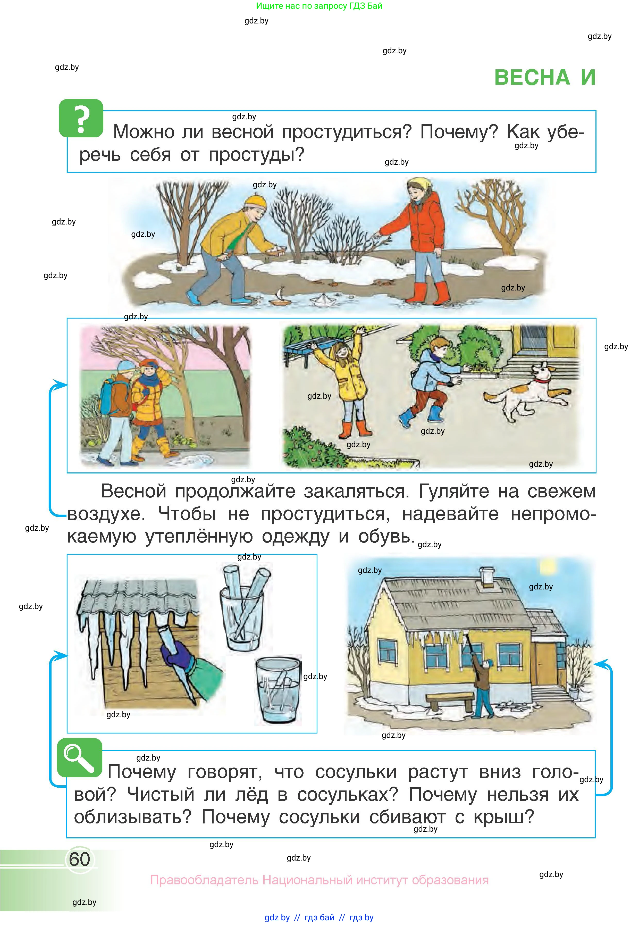 Человек и мир, 1 класс Учебник, авторы: Трафимова Галина Владимировна, Трафимов Сергей Анатольевич, издательство Национальный институт образования, Минск, 2023, салатового цвета, страница 60