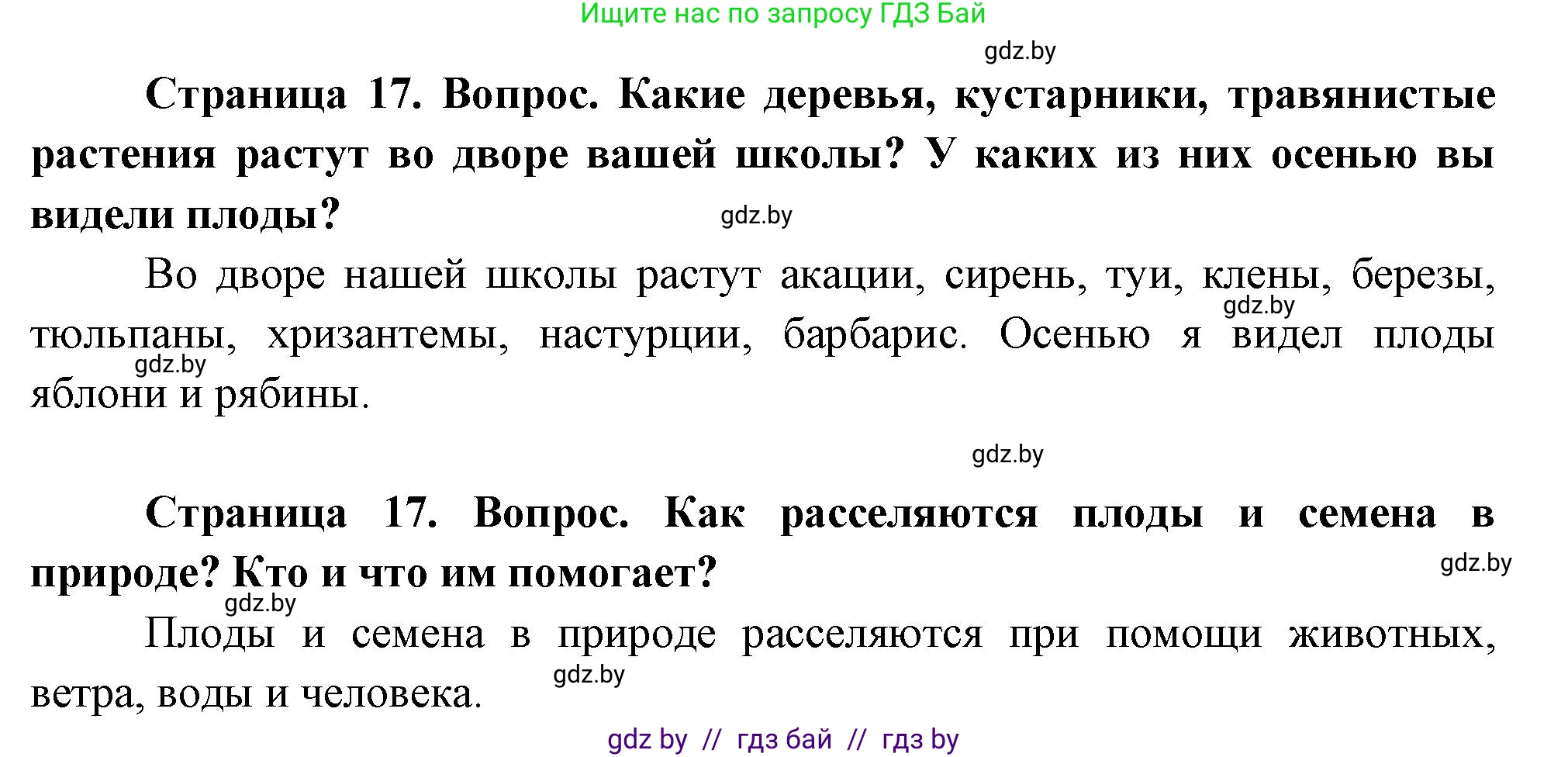 Человек и мир, 1 класс Учебник, авторы: Трафимова Галина Владимировна, Трафимов Сергей Анатольевич, издательство Национальный институт образования, Минск, 2023, салатового цвета, страница 17, Решение