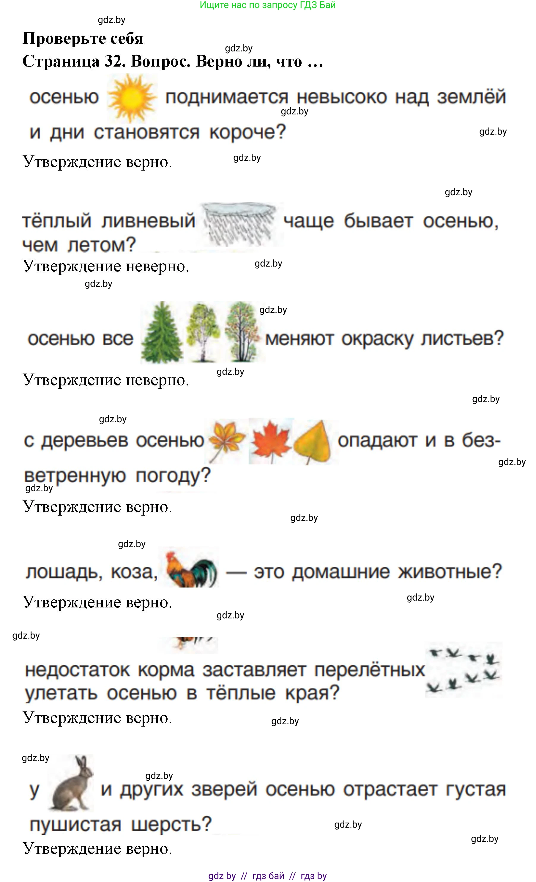 Человек и мир, 1 класс Учебник, авторы: Трафимова Галина Владимировна, Трафимов Сергей Анатольевич, издательство Национальный институт образования, Минск, 2023, салатового цвета, страница 32, Решение