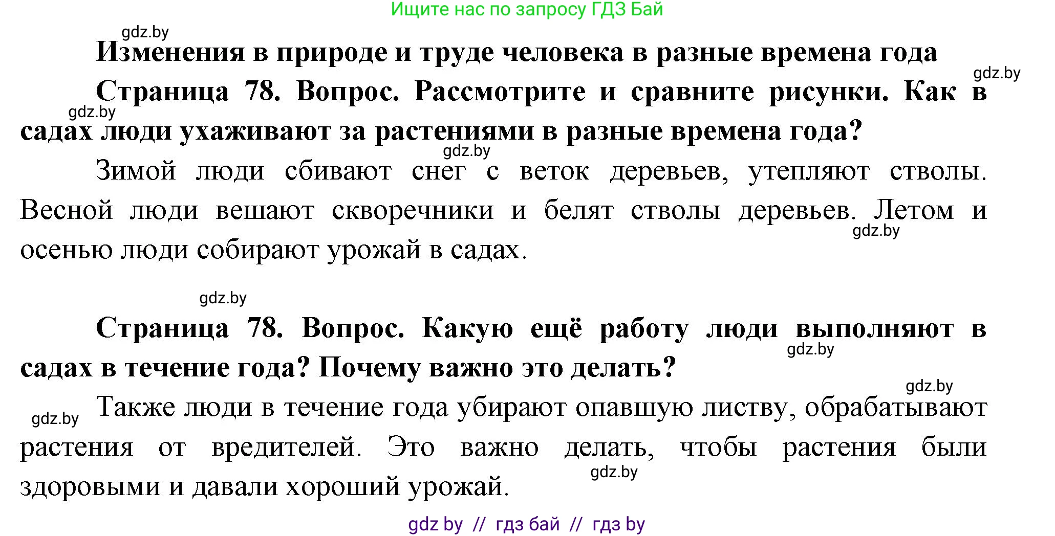 Человек и мир, 1 класс Учебник, авторы: Трафимова Галина Владимировна, Трафимов Сергей Анатольевич, издательство Национальный институт образования, Минск, 2023, салатового цвета, страница 78, Решение