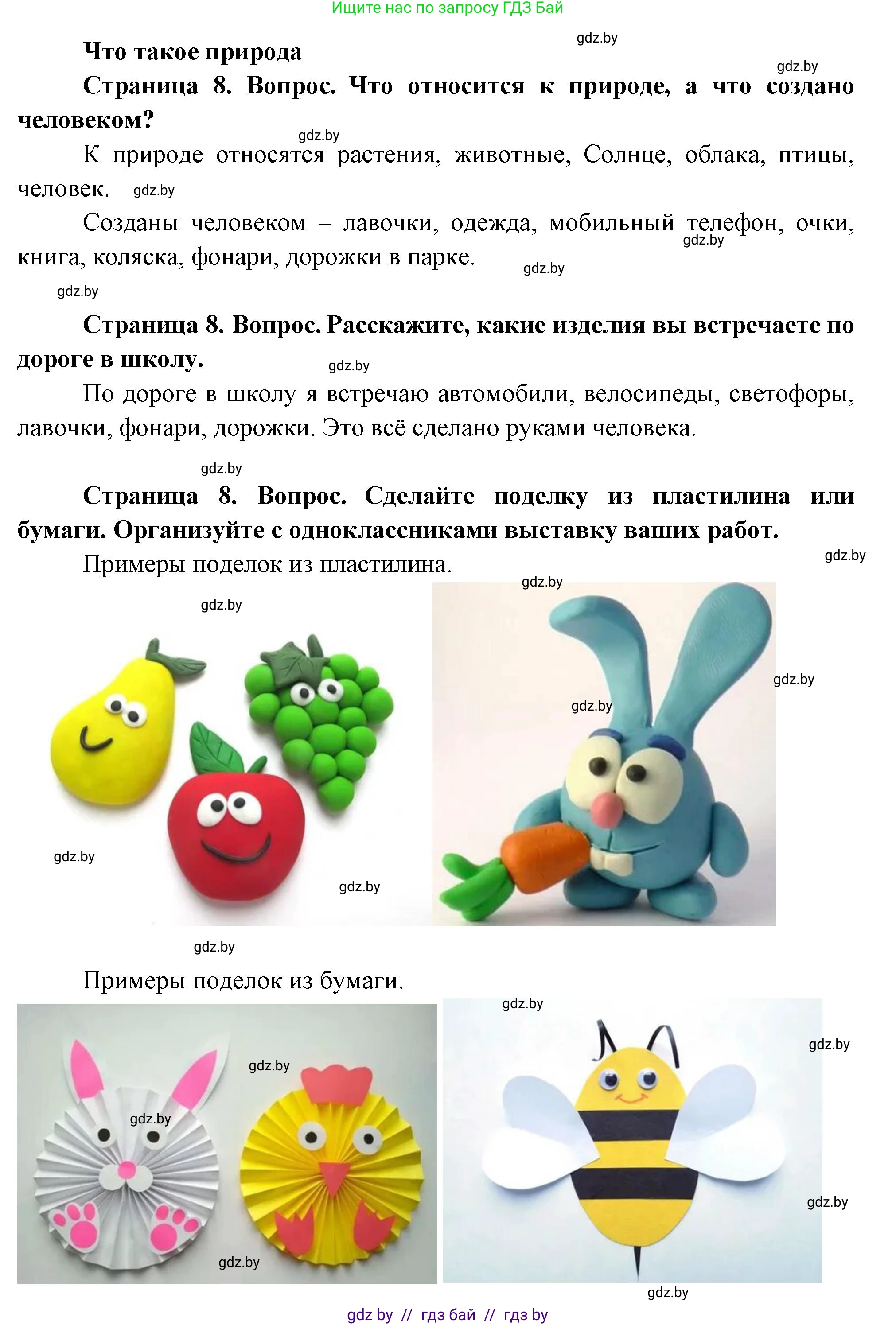 Человек и мир, 1 класс Учебник, авторы: Трафимова Галина Владимировна, Трафимов Сергей Анатольевич, издательство Национальный институт образования, Минск, 2023, салатового цвета, страница 8, Решение