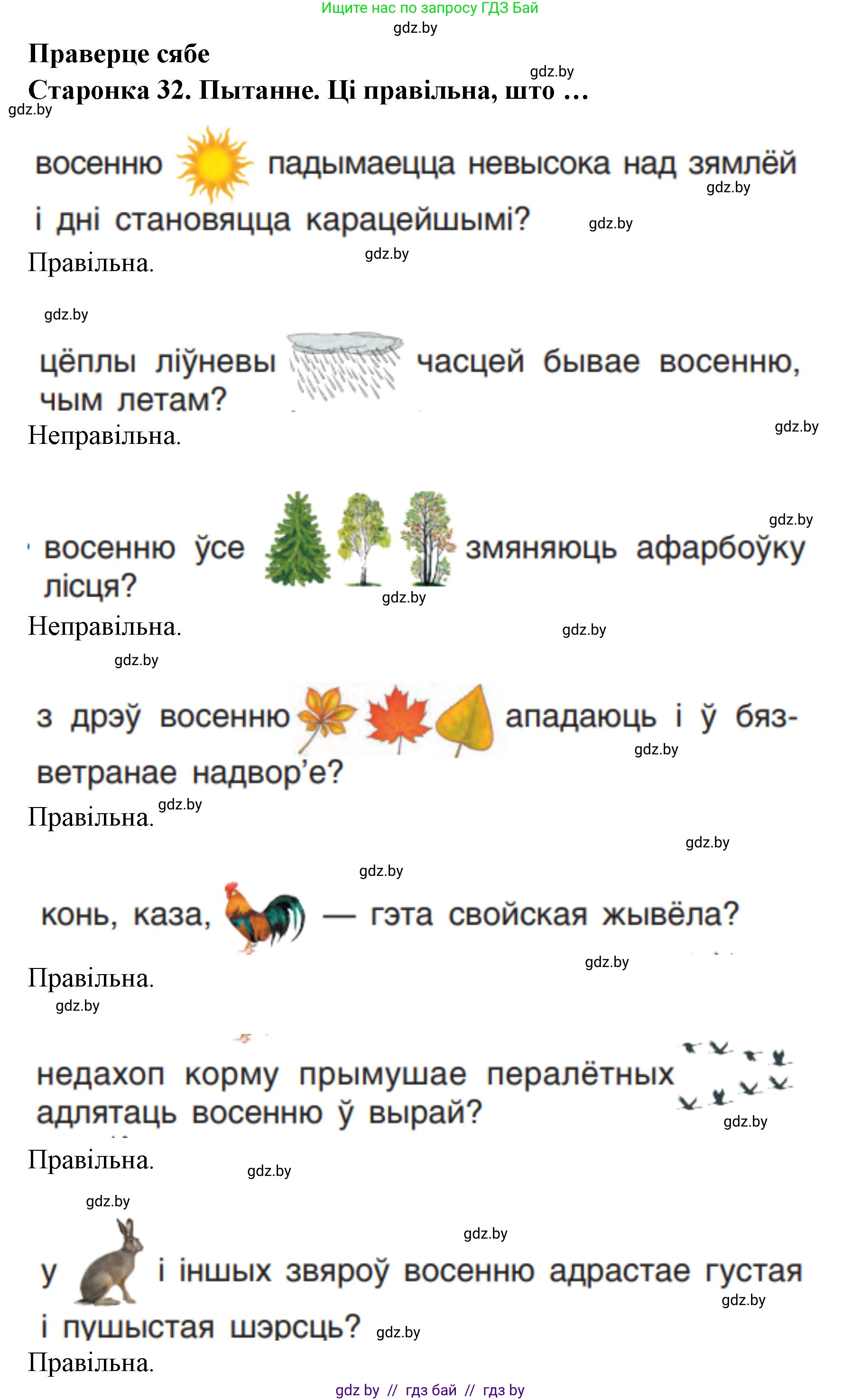 Человек и мир, 1 класс Учебник, авторы: Трафимова Галина Владимировна, Трафимов Сергей Анатольевич, издательство Национальный институт образования, Минск, 2023, салатового цвета, страница 32, Решение