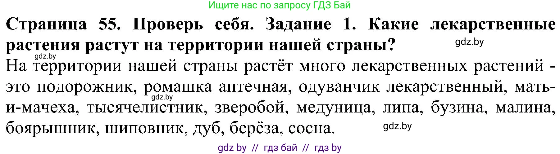 Человек и мир, 2 класс Учебник, авторы: Трафимова Галина Владимировна, Трафимов Сергей Анатольевич, издательство Академия образования, Минск, 2024, страница 55, номер 1, Решение