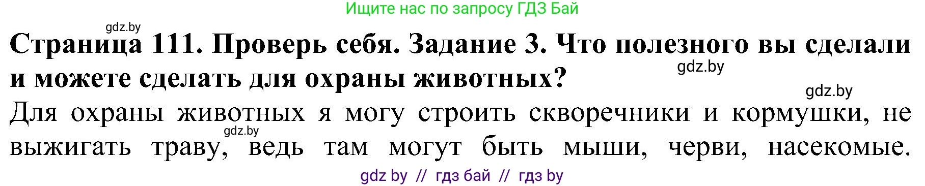 Человек и мир, 2 класс Учебник, авторы: Трафимова Галина Владимировна, Трафимов Сергей Анатольевич, издательство Академия образования, Минск, 2024, страница 111, номер 3, Решение