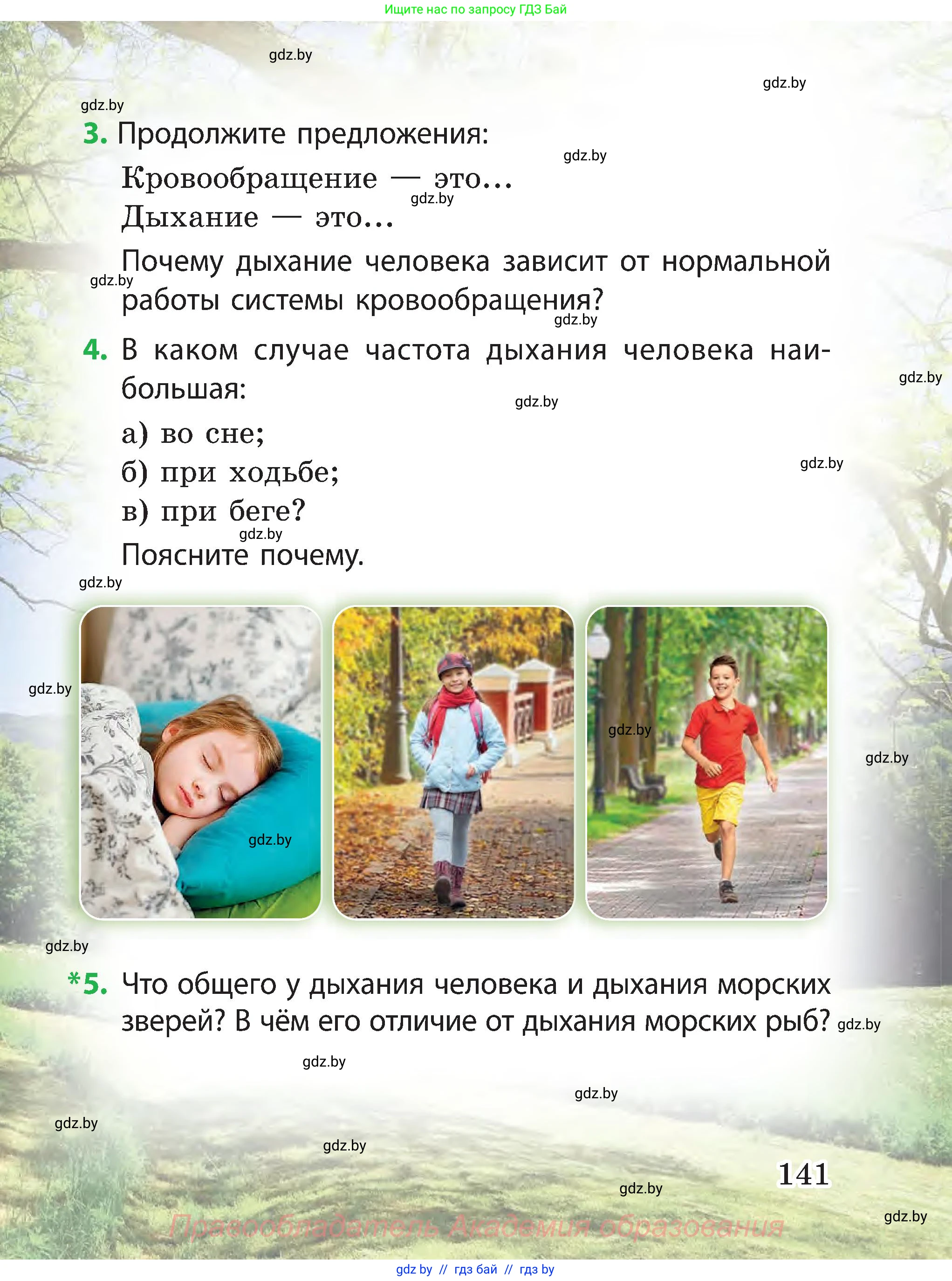 Человек и мир, 3 класс Учебник, авторы: Трафимова Галина Владимировна, Трафимов Сергей Анатольевич, издательство Академия образования, Минск, 2025, голубого цвета, страница 141