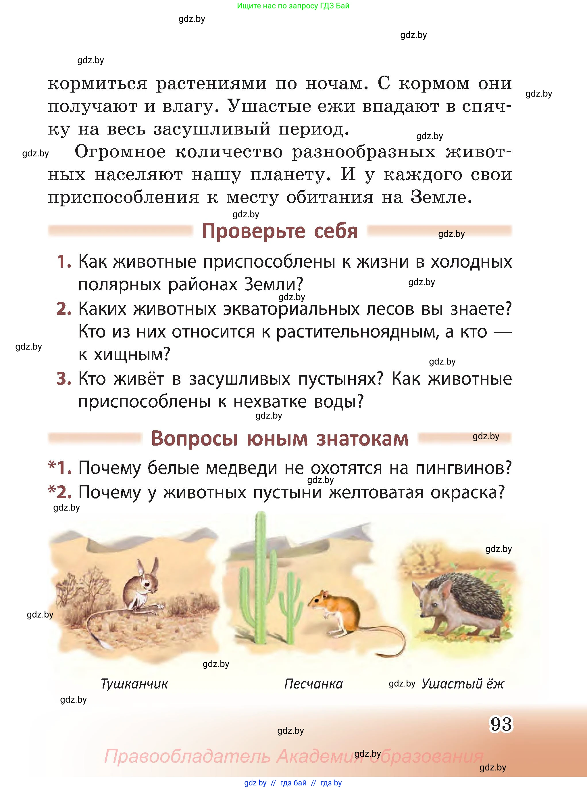 Человек и мир, 3 класс Учебник, авторы: Трафимова Галина Владимировна, Трафимов Сергей Анатольевич, издательство Академия образования, Минск, 2025, голубого цвета, страница 93