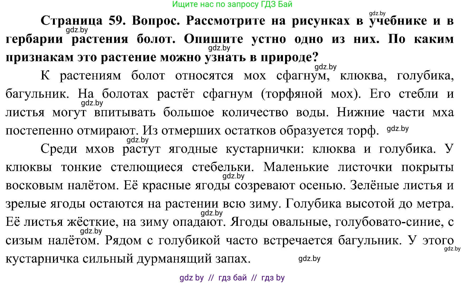 Человек и мир, 3 класс Учебник, авторы: Трафимова Галина Владимировна, Трафимов Сергей Анатольевич, издательство Академия образования, Минск, 2025, голубого цвета, страница 59, Решение
