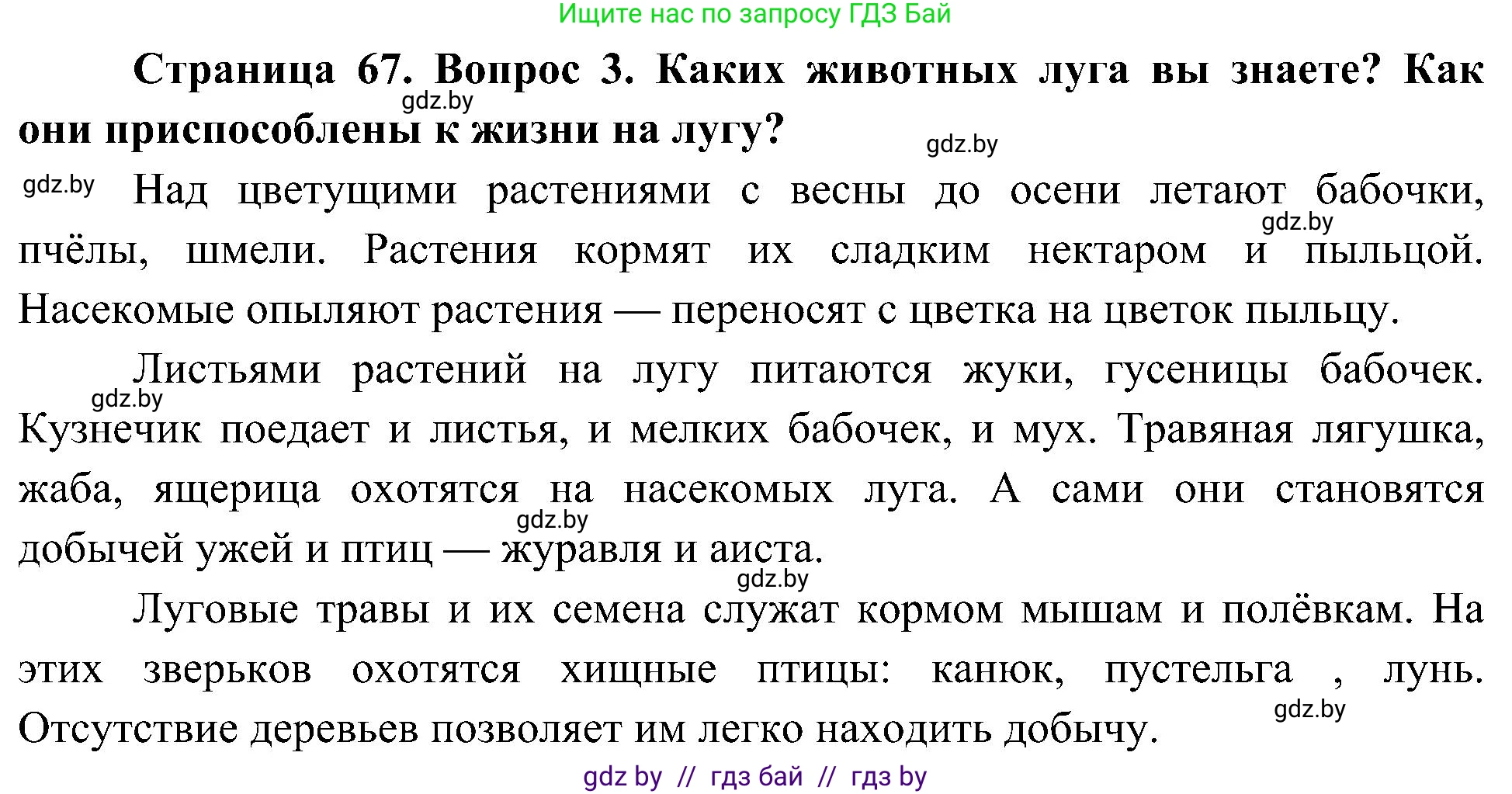 Человек и мир, 3 класс Учебник, авторы: Трафимова Галина Владимировна, Трафимов Сергей Анатольевич, издательство Академия образования, Минск, 2025, голубого цвета, страница 67, номер 3, Решение