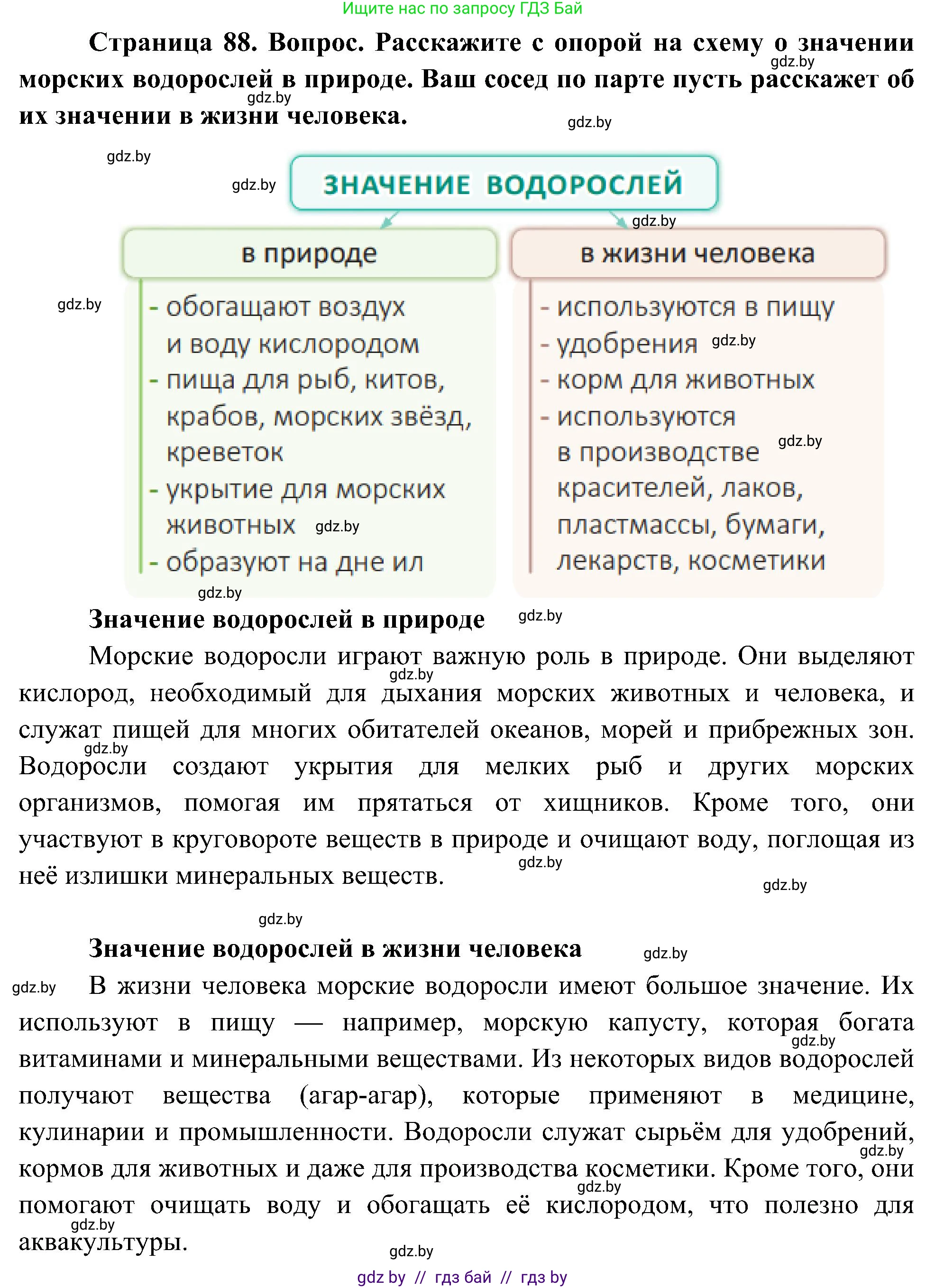 Человек и мир, 3 класс Учебник, авторы: Трафимова Галина Владимировна, Трафимов Сергей Анатольевич, издательство Академия образования, Минск, 2025, голубого цвета, страница 88, Решение