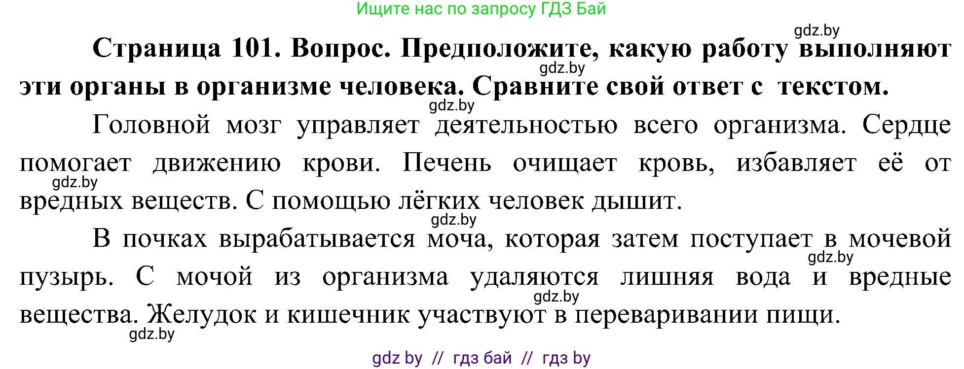 Человек и мир, 3 класс Учебник, авторы: Трафимова Галина Владимировна, Трафимов Сергей Анатольевич, издательство Академия образования, Минск, 2025, голубого цвета, страница 101, Решение