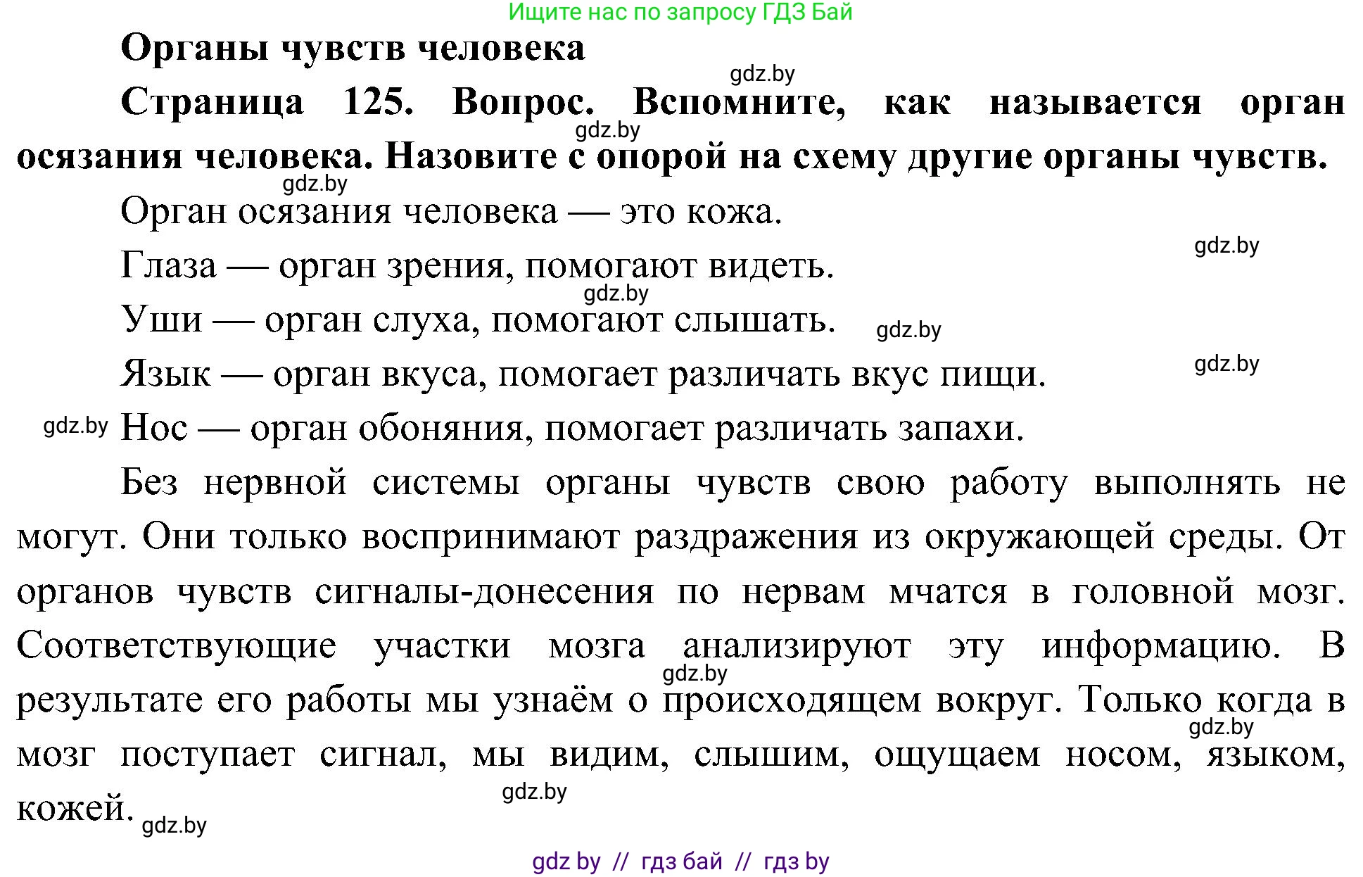Человек и мир, 3 класс Учебник, авторы: Трафимова Галина Владимировна, Трафимов Сергей Анатольевич, издательство Академия образования, Минск, 2025, голубого цвета, страница 125, Решение