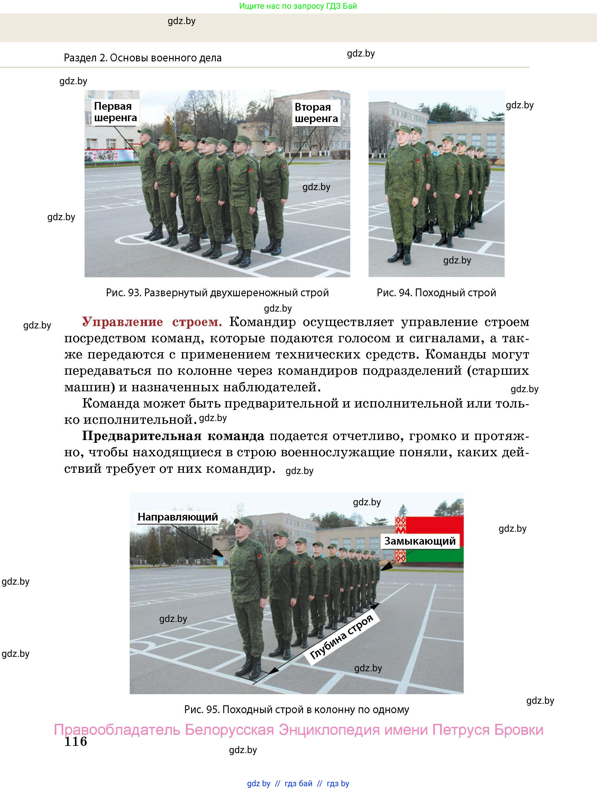 допризывная подготовка, 10-11 класс Учебник, авторы: Драгунов Вадим Валерьевич, Богдан Василий Генрихович, Городниченко Александр Николаевич, Дроговоз И Г, Кирпичев С Н, Мирончук С П, Павлющик А А, Ржеутский Л Я, Савчанчик С А, Стринкевич А Л, Хатешев Н С, Шелудков И Г, Шуканов С В, издательство Белорусская Энциклопедия имени Петруся Бровки, Минск, 2019, страница 116