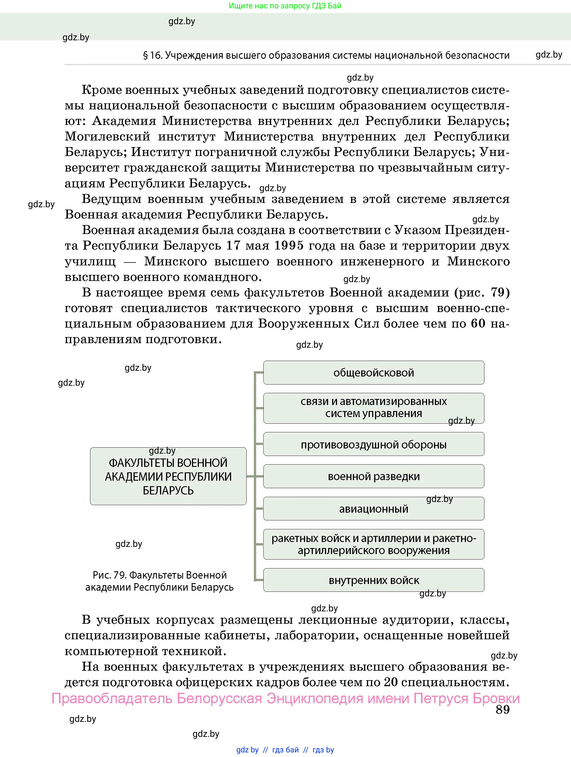 допризывная подготовка, 10-11 класс Учебник, авторы: Драгунов Вадим Валерьевич, Богдан Василий Генрихович, Городниченко Александр Николаевич, Дроговоз И Г, Кирпичев С Н, Мирончук С П, Павлющик А А, Ржеутский Л Я, Савчанчик С А, Стринкевич А Л, Хатешев Н С, Шелудков И Г, Шуканов С В, издательство Белорусская Энциклопедия имени Петруся Бровки, Минск, 2019, страница 89