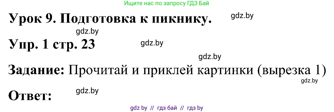 Английский язык (english), 3 класс практикум (activity book ), авторы: Лапицкая Людмила Михайловна (Lapitskaya Ludmila), Калишевич Алла Ивановна, Севрюкова Татьяна Юрьевна, Седунова Наталья Михайловна (Sedunova Natalia), издательство Аверсэв, Минск, 2023, зелёного цвета, Часть 2, страница 23, номер 1, Решение