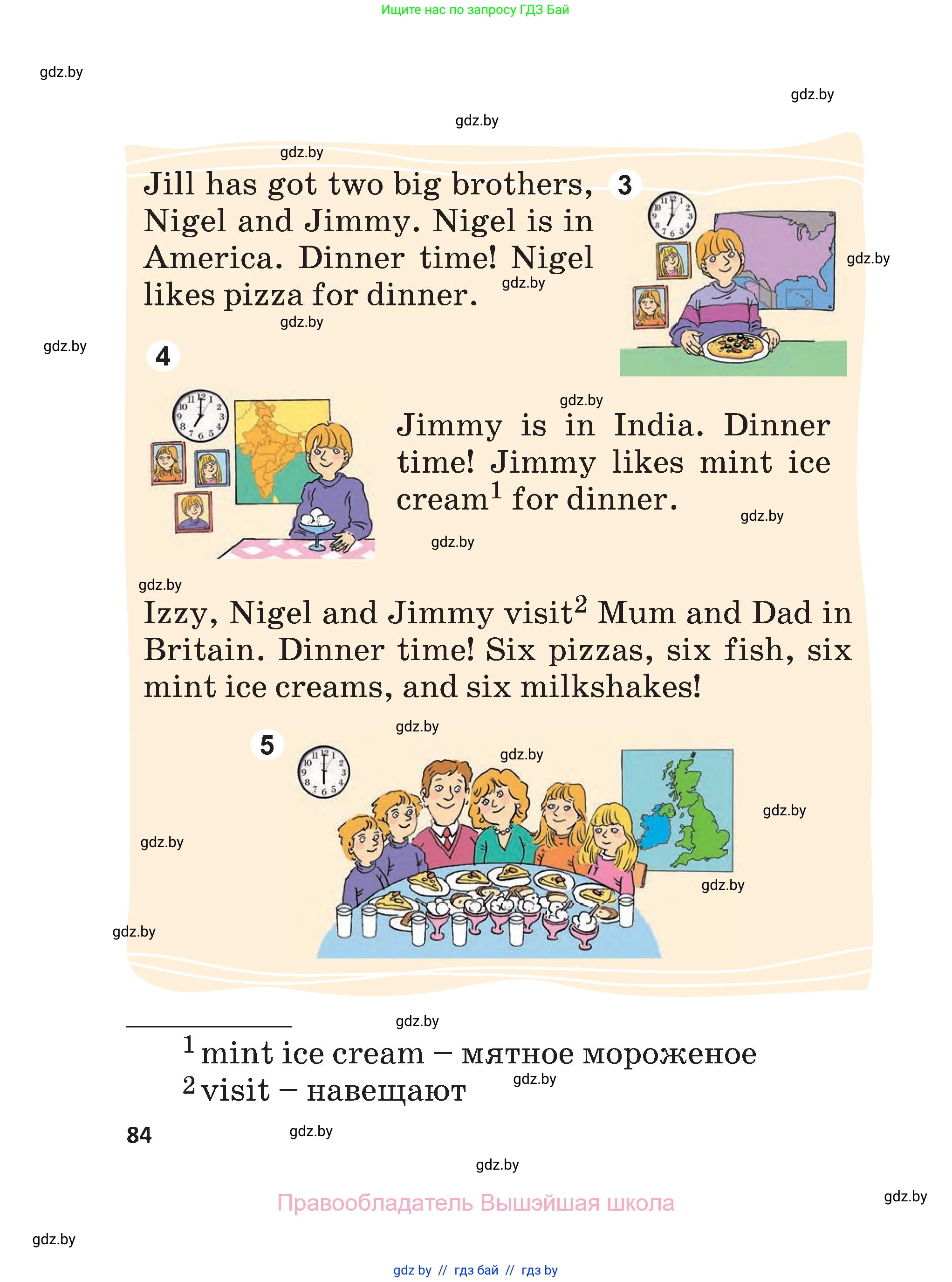 Английский язык (english), 3 класс Учебник, авторы: Лапицкая Людмила Михайловна (Lapitskaya Ludmila), Калишевич Алла Ивановна, Севрюкова Татьяна Юрьевна, Седунова Наталья Михайловна (Sedunova Natalia), издательство Вышэйшая школа, Минск, 2023, Часть 2, страница 84