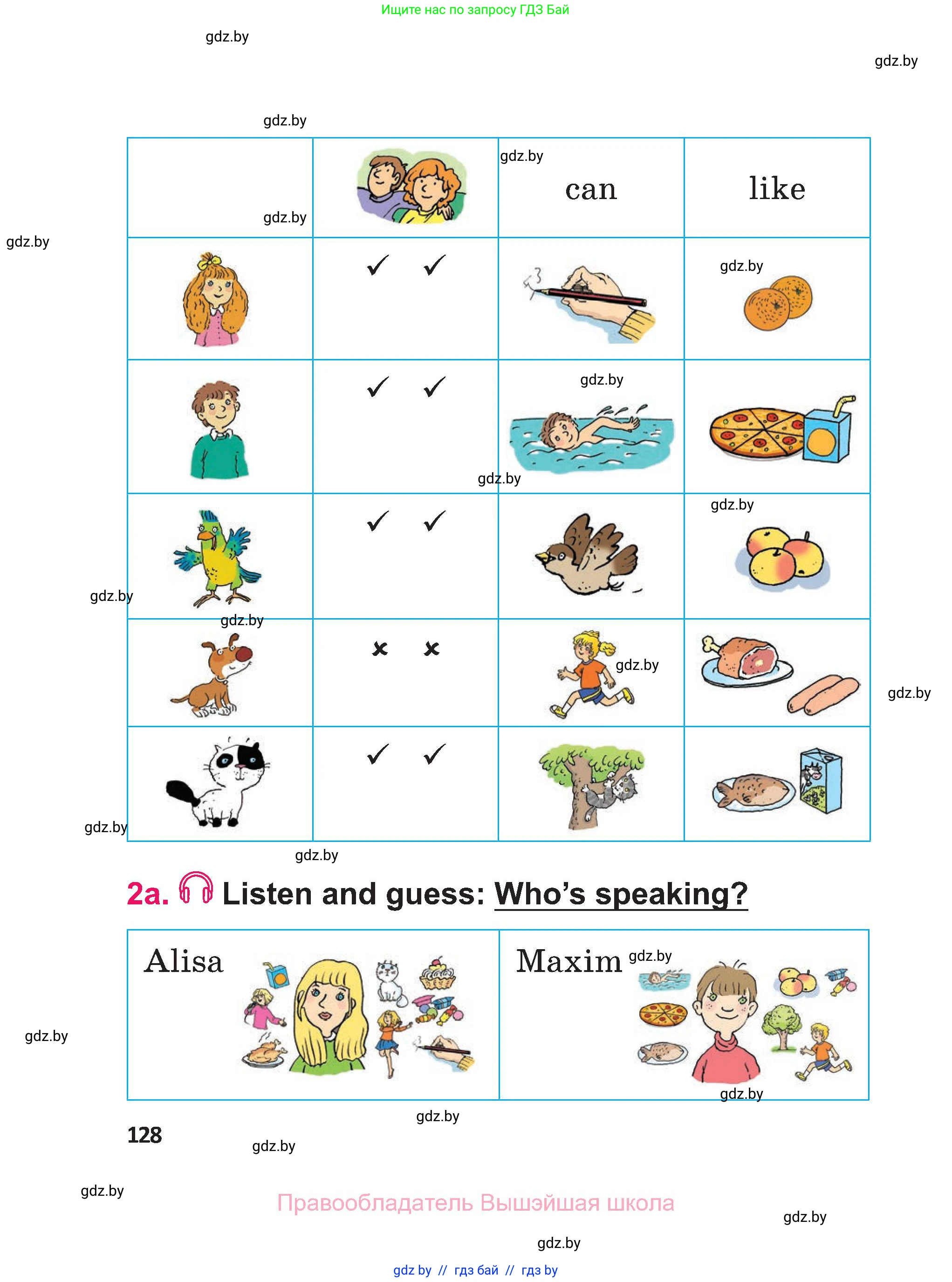 Английский язык (english), 3 класс Учебник, авторы: Лапицкая Людмила Михайловна (Lapitskaya Ludmila), Калишевич Алла Ивановна, Севрюкова Татьяна Юрьевна, Седунова Наталья Михайловна (Sedunova Natalia), издательство Вышэйшая школа, Минск, 2023, Часть 1, страница 128