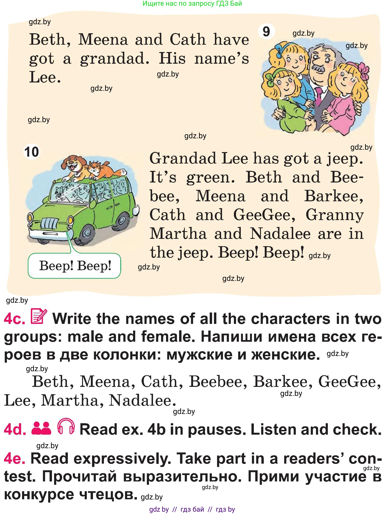 Английский язык (english), 3 класс Учебник, авторы: Лапицкая Людмила Михайловна (Lapitskaya Ludmila), Калишевич Алла Ивановна, Севрюкова Татьяна Юрьевна, Седунова Наталья Михайловна (Sedunova Natalia), издательство Вышэйшая школа, Минск, 2023, Часть 1, страница 94, номер 4, Условие (продолжение 3)