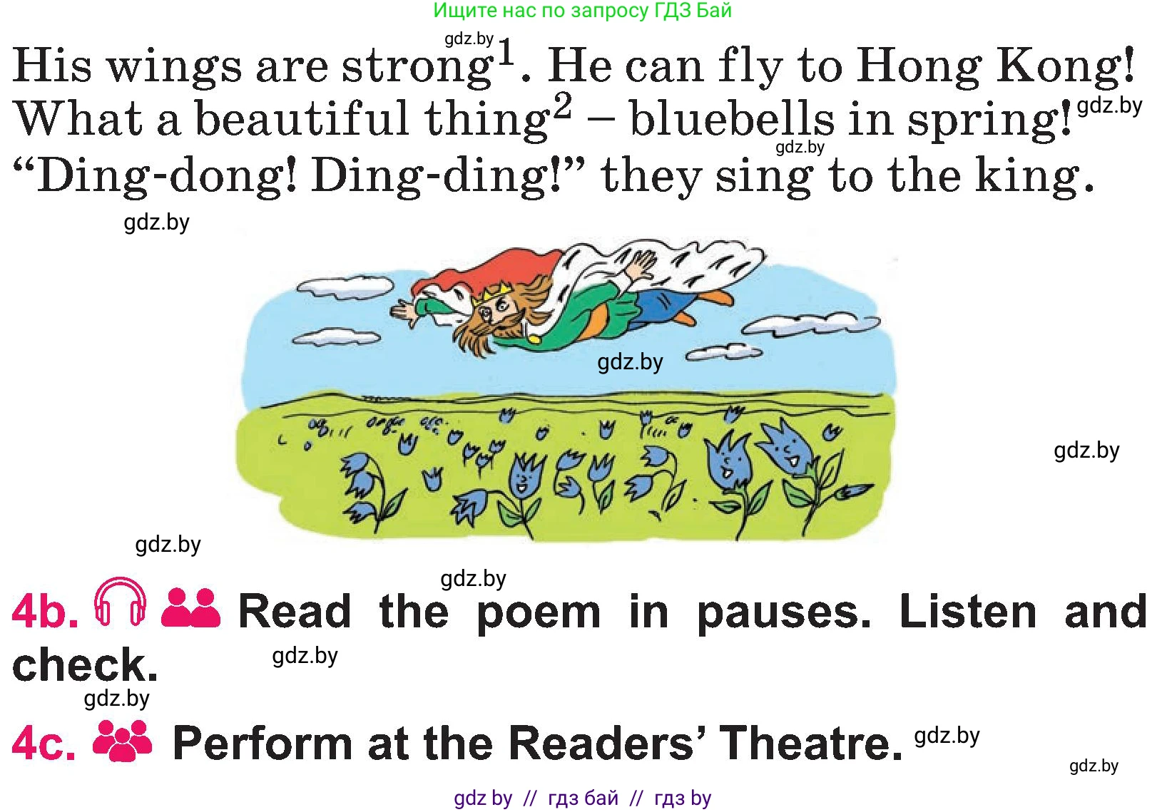 Английский язык (english), 3 класс Учебник, авторы: Лапицкая Людмила Михайловна (Lapitskaya Ludmila), Калишевич Алла Ивановна, Севрюкова Татьяна Юрьевна, Седунова Наталья Михайловна (Sedunova Natalia), издательство Вышэйшая школа, Минск, 2023, Часть 2, страница 105, номер 4, Условие (продолжение 2)