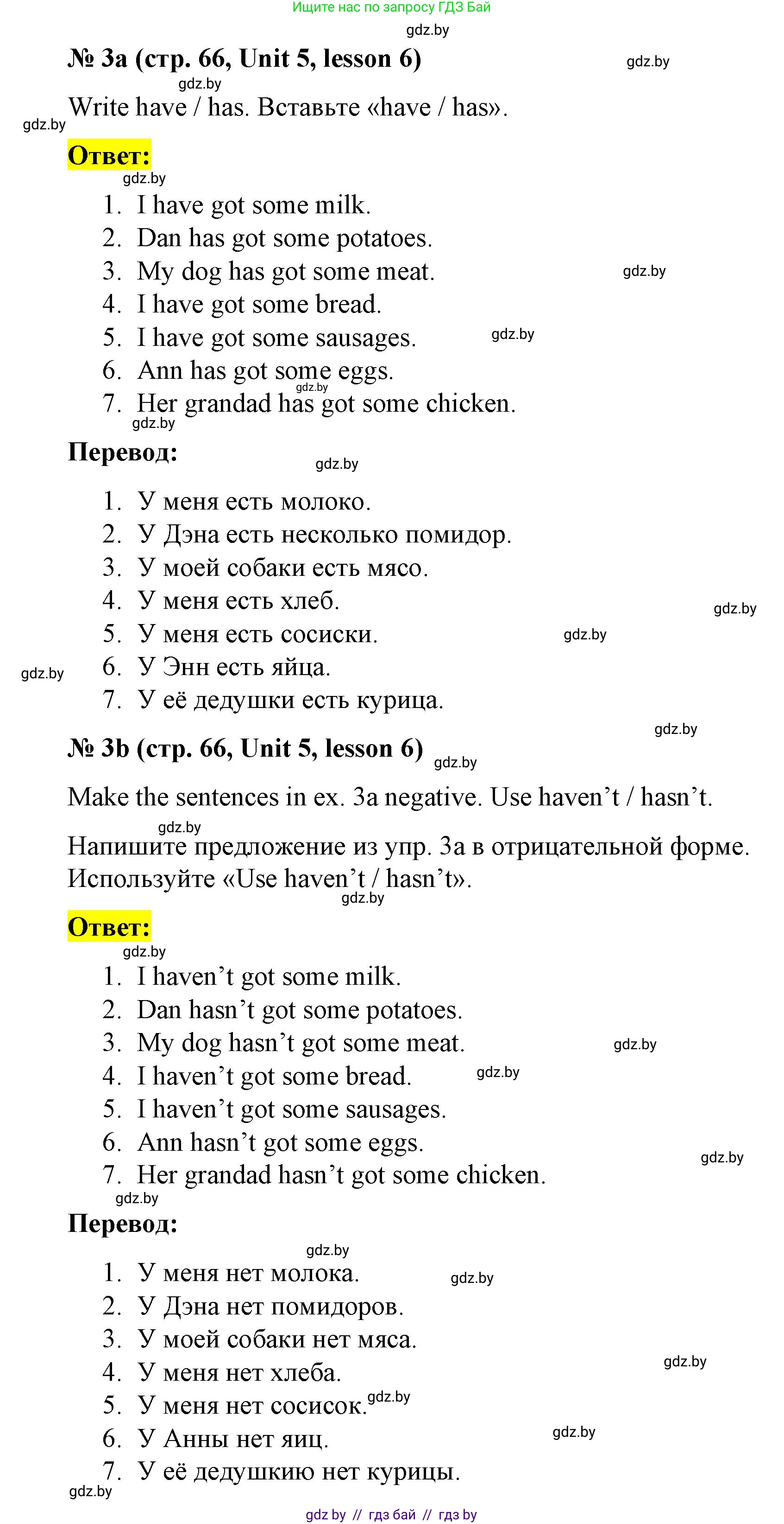 Английский язык (english), 3 класс практикум по грамматике (grammar), автор: Севрюкова Татьяна Юрьевна, издательство Аверсэв, Минск, 2023, салатового цвета, страница 66, номер 3, Решение