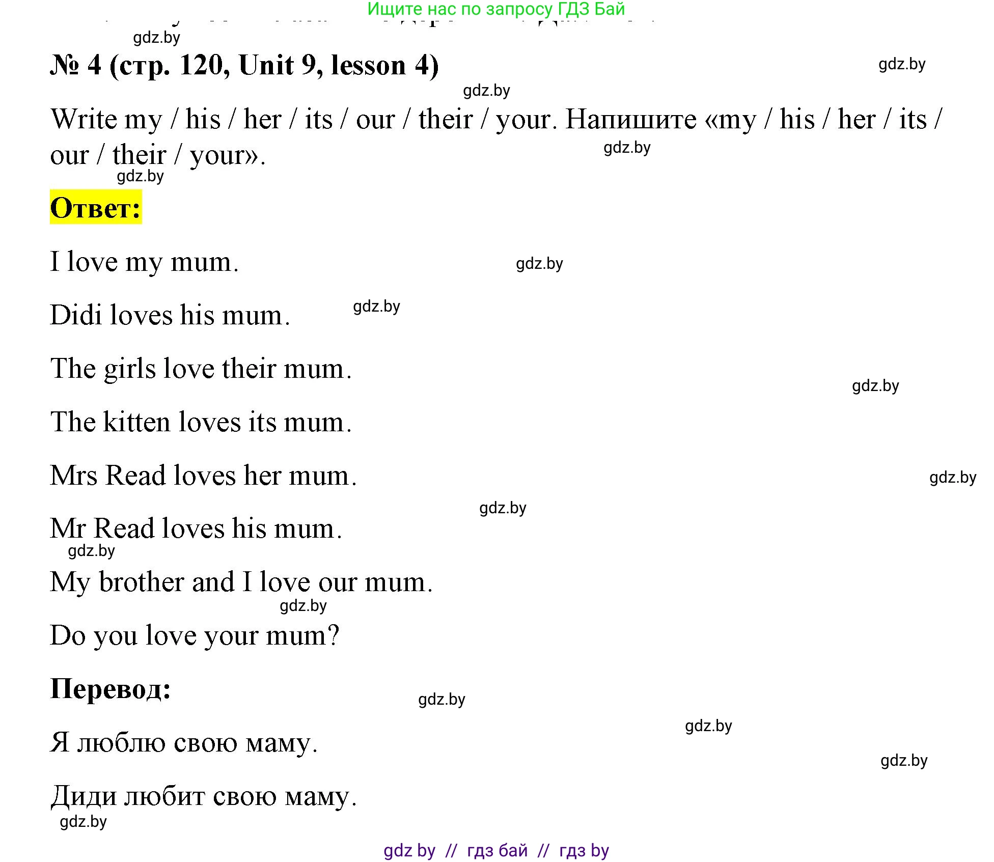 Английский язык (english), 3 класс практикум по грамматике (grammar), автор: Севрюкова Татьяна Юрьевна, издательство Аверсэв, Минск, 2023, салатового цвета, страница 120, номер 4, Решение