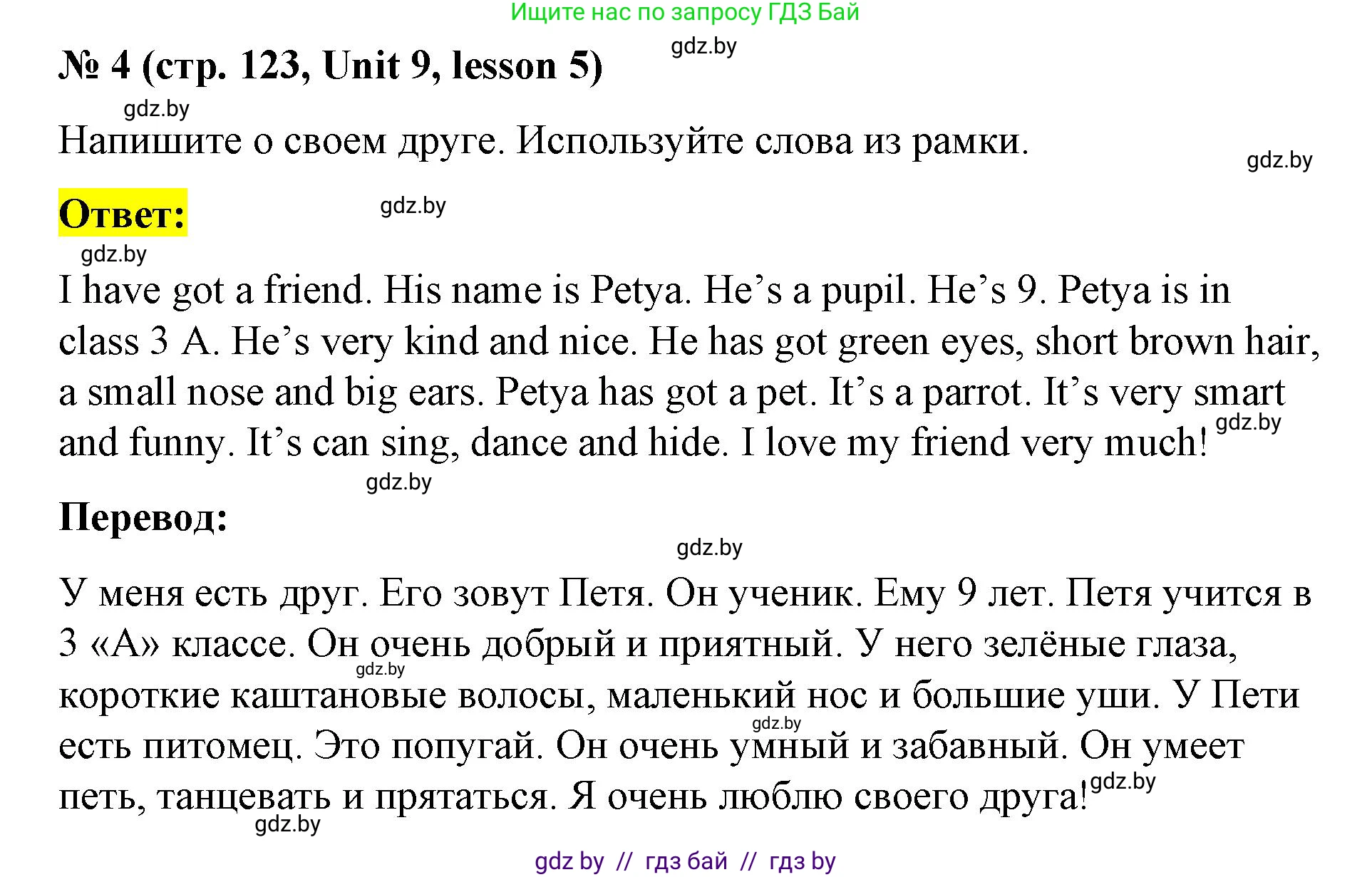 Английский язык (english), 3 класс практикум по грамматике (grammar), автор: Севрюкова Татьяна Юрьевна, издательство Аверсэв, Минск, 2023, салатового цвета, страница 123, номер 4, Решение