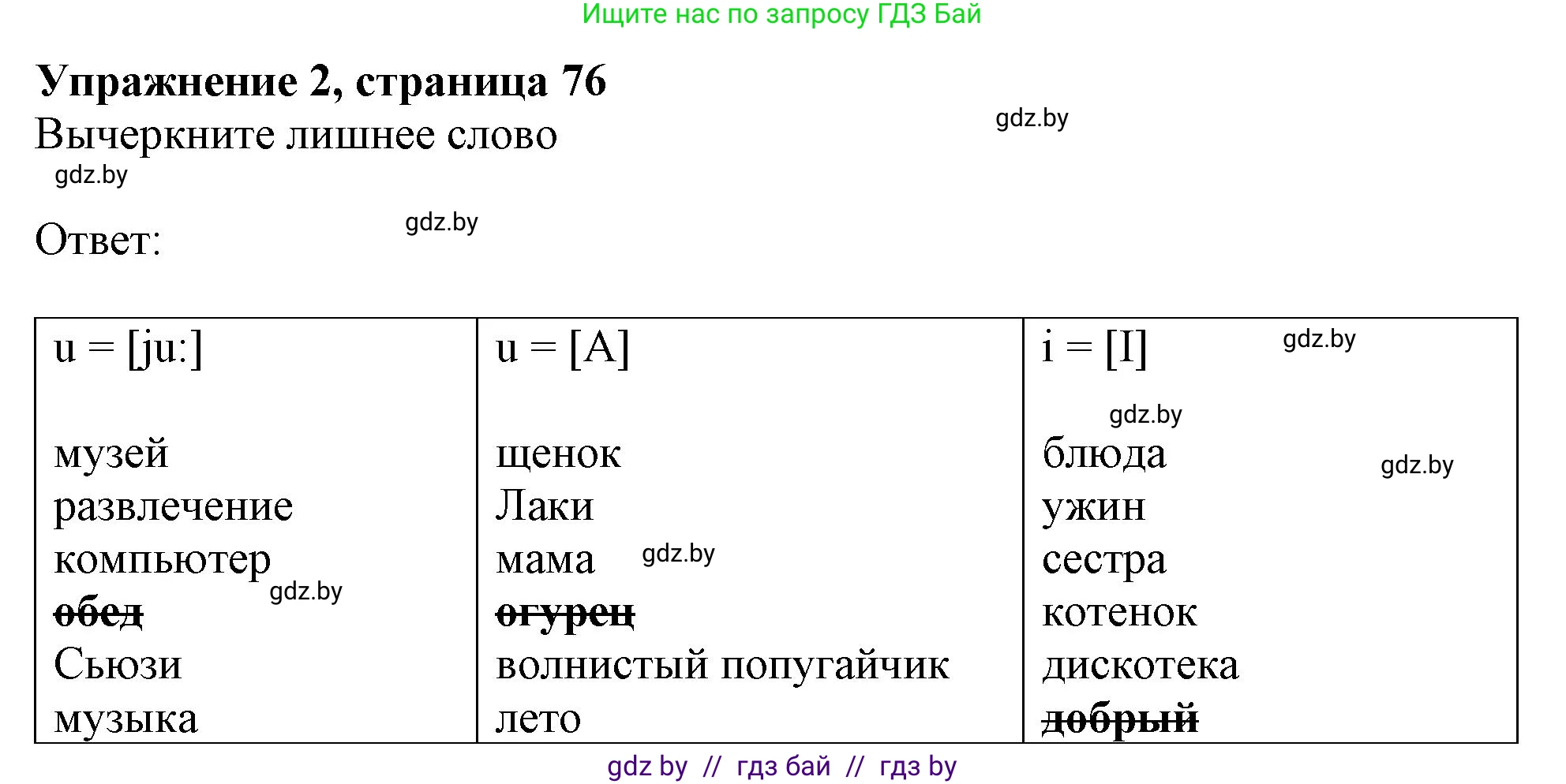 Английский язык (english), 4 класс практикум (activity book ), авторы: Лапицкая Людмила Михайловна (Lapitskaya Ludmila), Седунова Наталья Михайловна (Sedunova Natalia), издательство Аверсэв, Минск, 2025, Часть 1, страница 75, номер 2, Решение