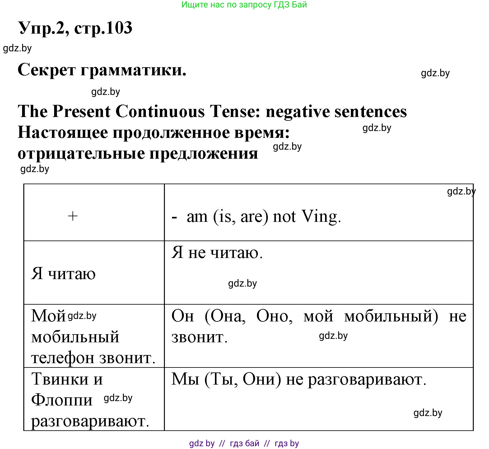 Английский язык (english), 4 класс Учебник (Student's book), авторы: Лапицкая Людмила Михайловна (Lapitskaya Ludmila), Седунова Наталья Михайловна (Sedunova Natalia), издательство Адукацыя i выхаванне, Минск, 2024, бирюзового цвета, Часть ( Part) 2, страница 103, номер 2, Решение 1