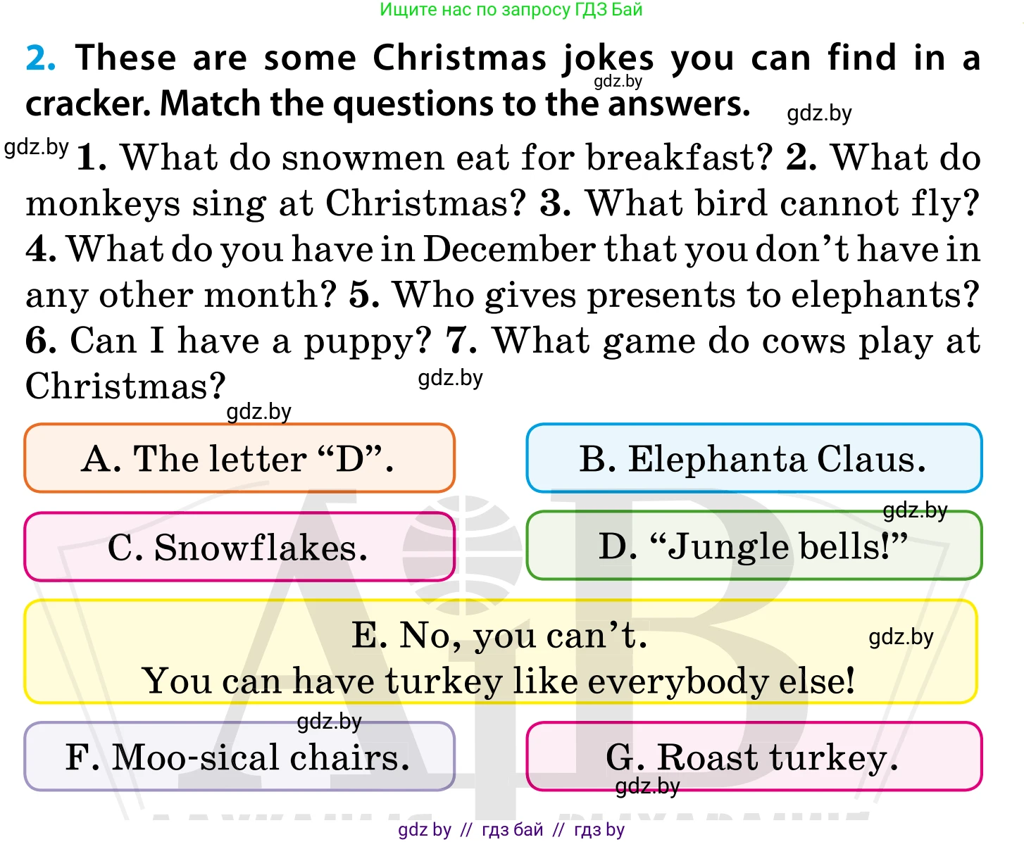 Английский язык (english), 5 класс Учебник, авторы: Демченко Наталья Валентиновна, Севрюкова Татьяна Юрьевна, Наумова Елена Георгиевна, Юхнель Наталья Валентиновна, Лапицкая Людмила Михайловна (Lapitskaya Ludmila), издательство Адукацыя i выхаванне, Минск, 2017, Часть ( Part) 1, страница 119, номер 2, Условие
