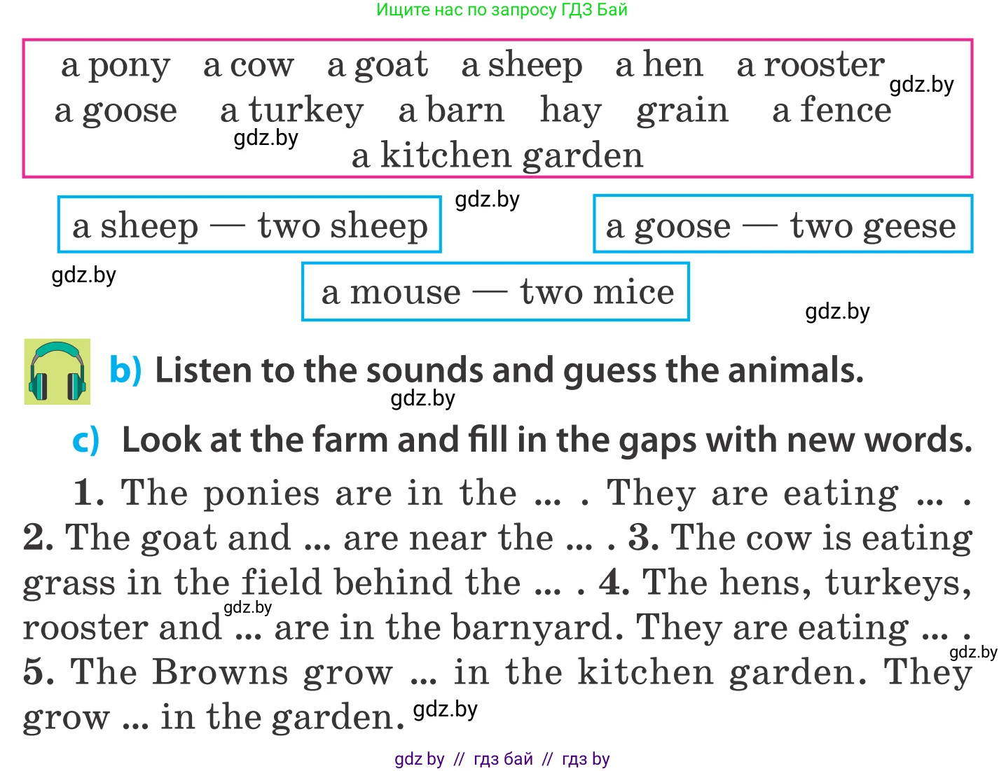 Английский язык (english), 5 класс Учебник, авторы: Демченко Наталья Валентиновна, Севрюкова Татьяна Юрьевна, Наумова Елена Георгиевна, Юхнель Наталья Валентиновна, Лапицкая Людмила Михайловна (Lapitskaya Ludmila), издательство Адукацыя i выхаванне, Минск, 2017, Часть ( Part) 2, страница 52, номер 1, Условие (продолжение 2)