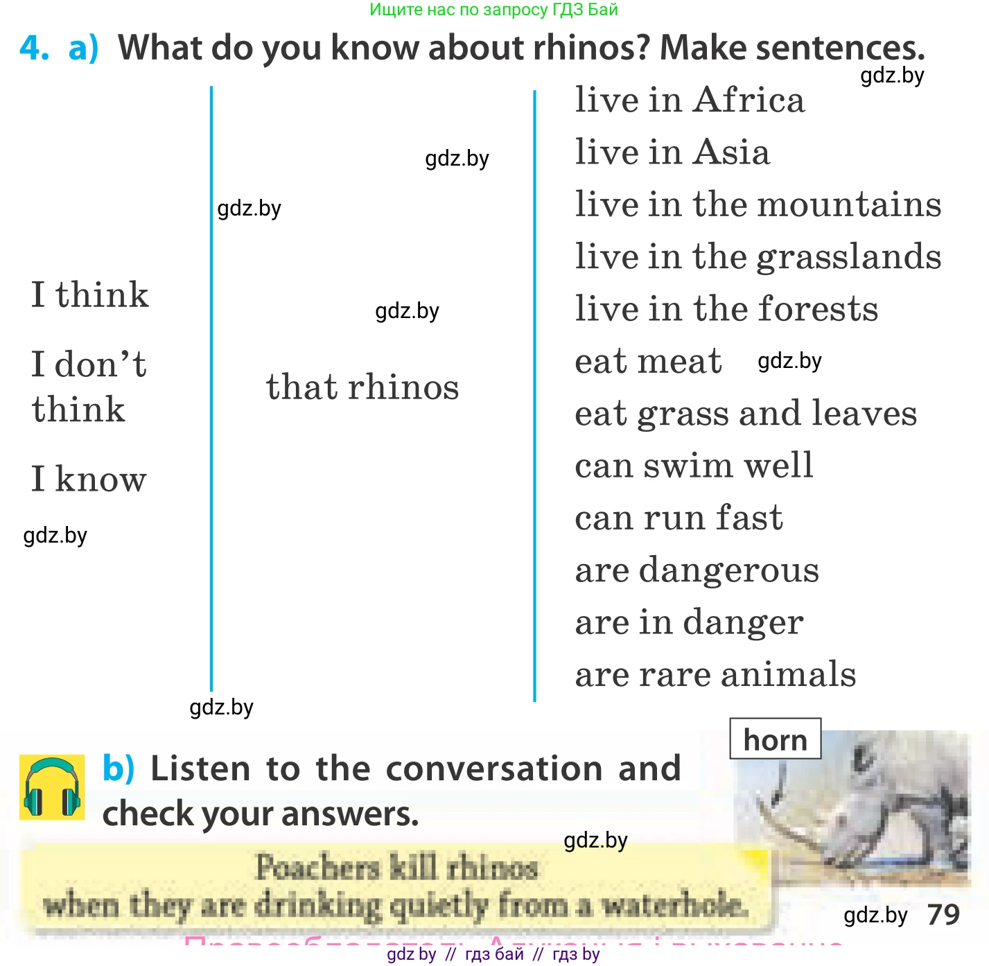Английский язык (english), 5 класс Учебник, авторы: Демченко Наталья Валентиновна, Севрюкова Татьяна Юрьевна, Наумова Елена Георгиевна, Юхнель Наталья Валентиновна, Лапицкая Людмила Михайловна (Lapitskaya Ludmila), издательство Адукацыя i выхаванне, Минск, 2017, Часть ( Part) 2, страница 79, номер 4, Условие